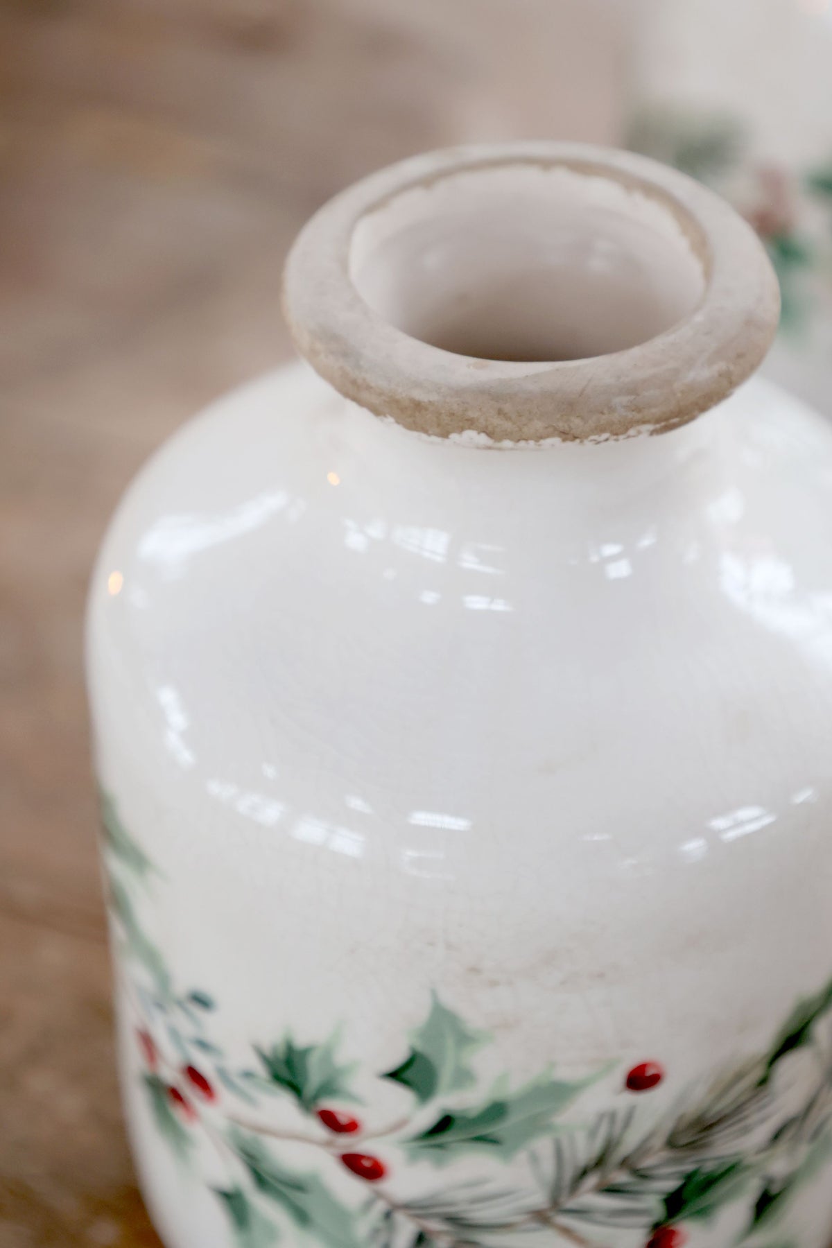 Flasche mit Stechpalme – Übertopf, 17,5 cm hoch