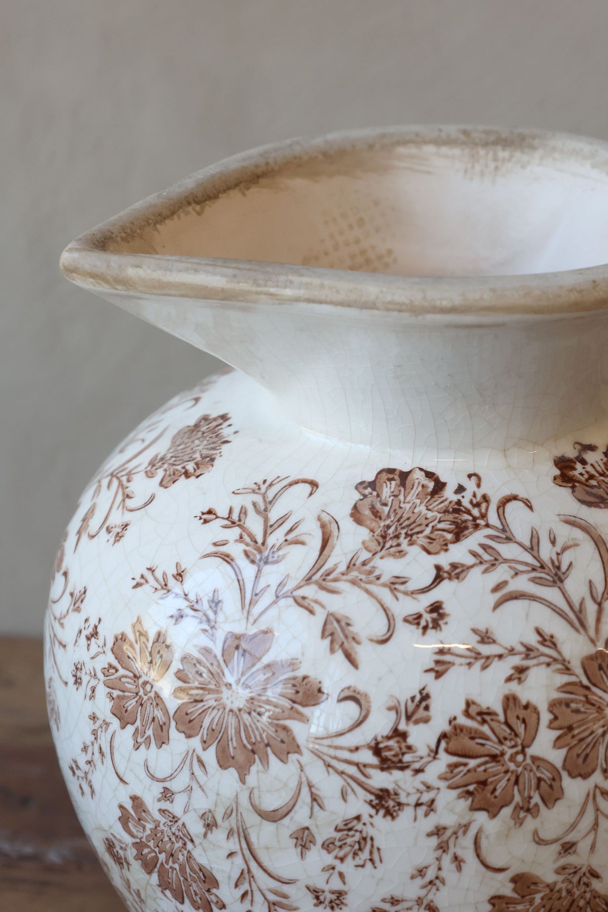 Übertopf Grenoble mit Blumenmotiv, Keramik, 18,5 cm hoch