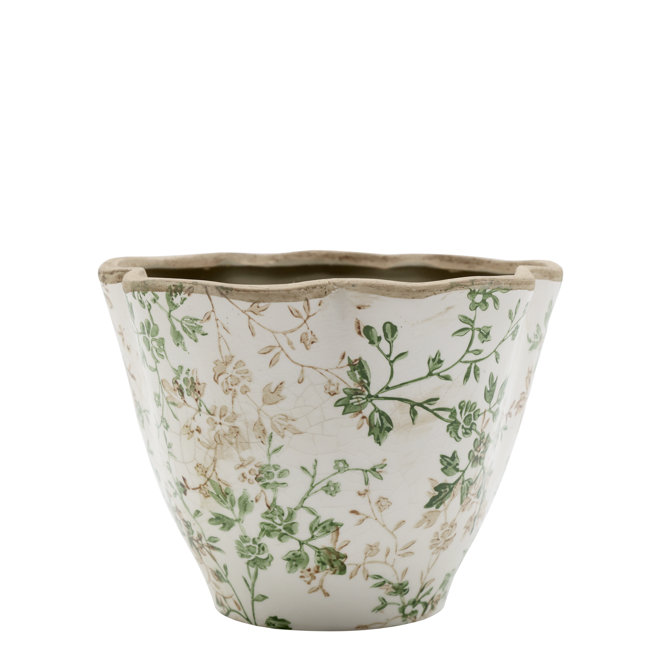 Übertopf Grasse mit Zweigmotiv, Keramik, 18 cm Durchmesser