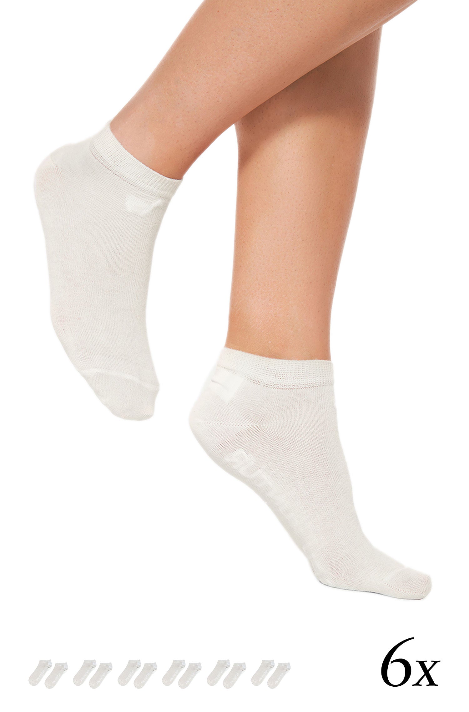 Pack of 6 premium SNEAKER SOCKS UNI in natural fibre quality