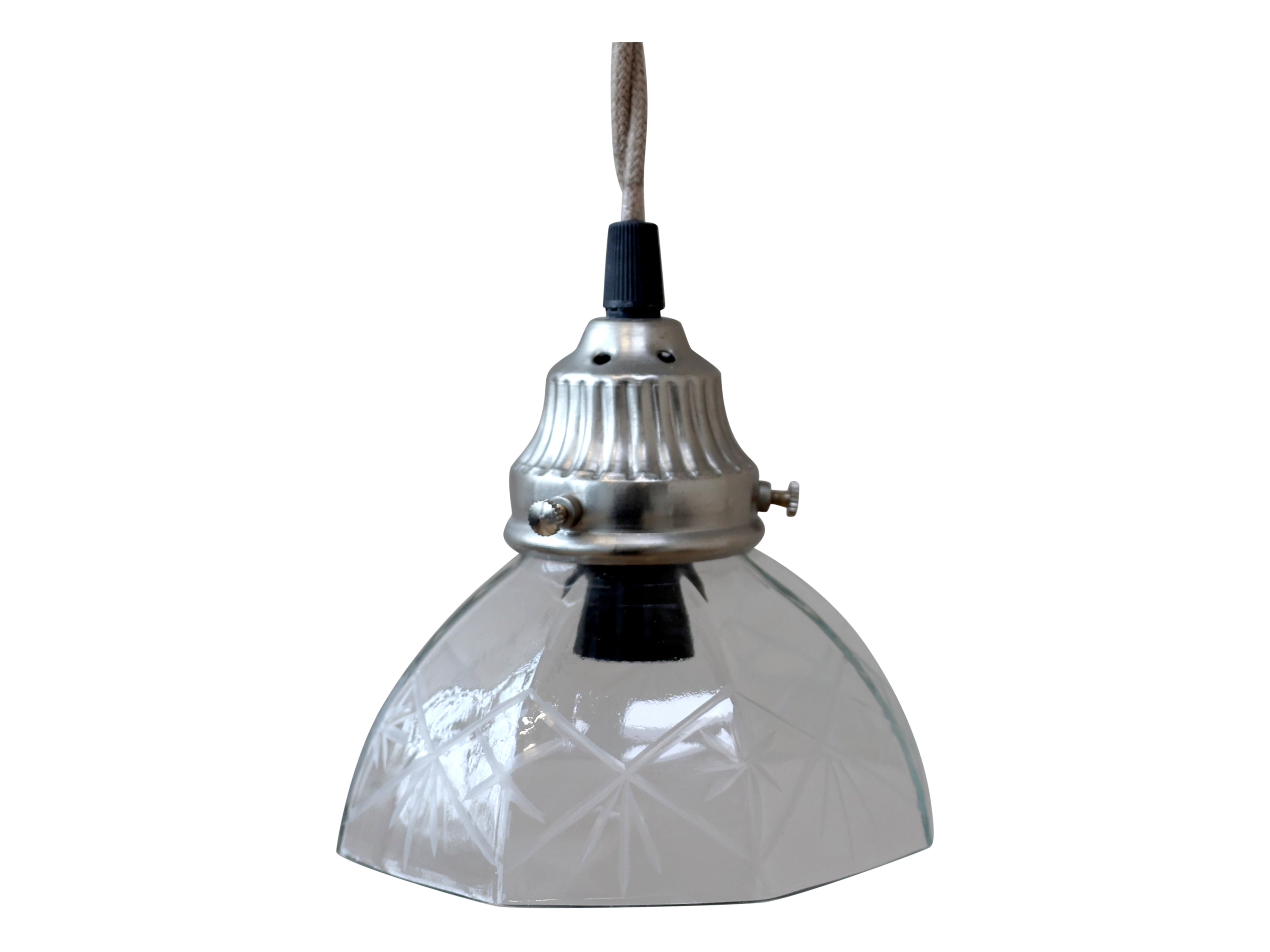 Lamp w. cut glass handmade D13 cm