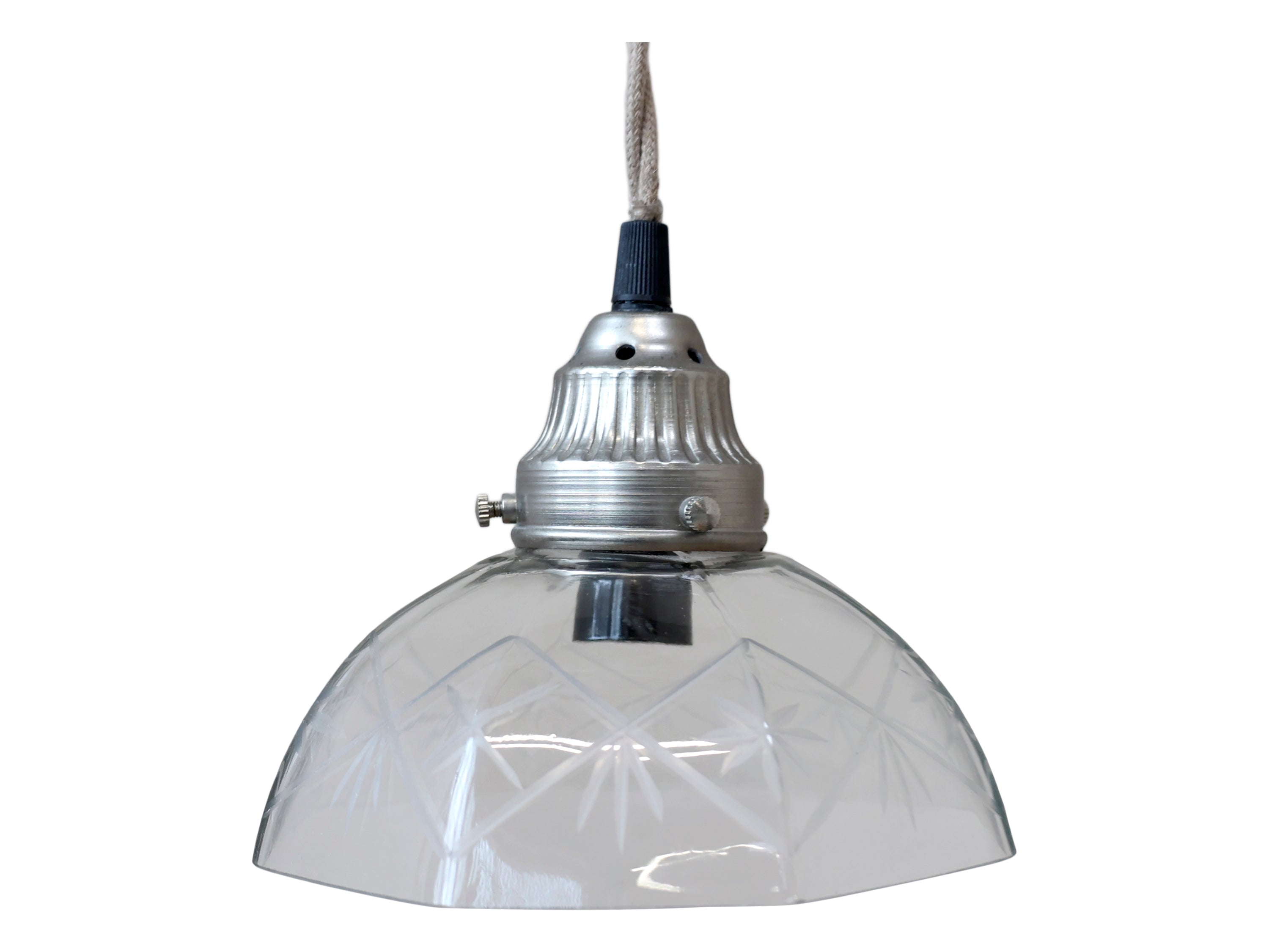 Lamp w. cut glass handmade D17 cm