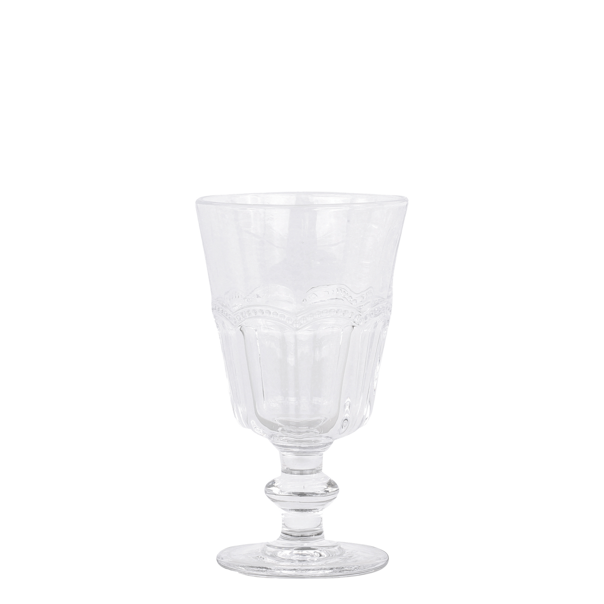 Weinglas auf Flasche: Antoinette mit Perlenkante, 25 cl