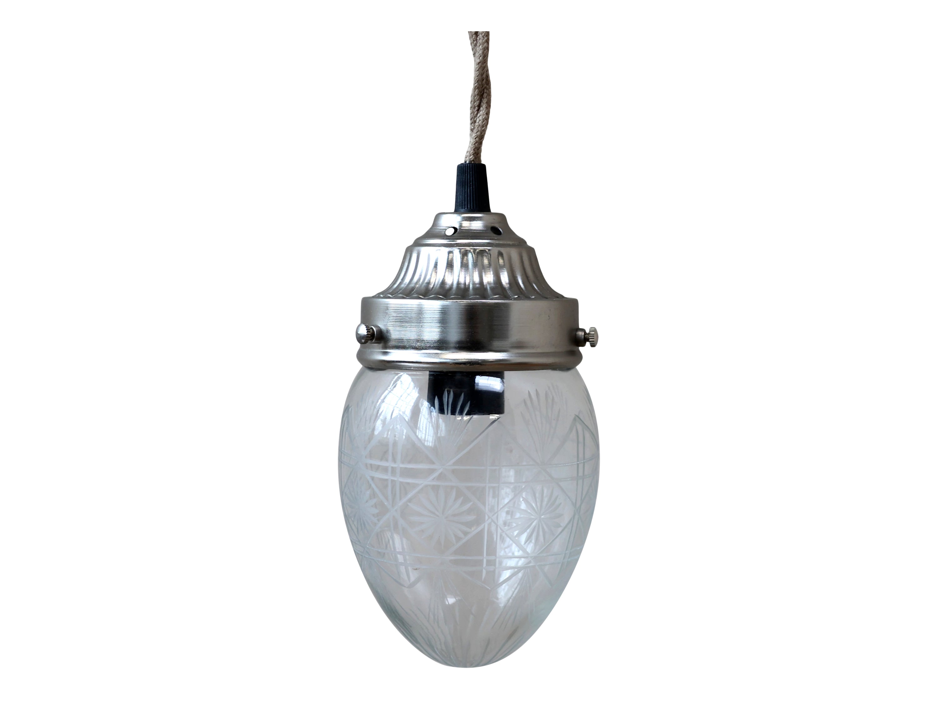 Lamp dropshaped w. cut glass H16/D11 cm
