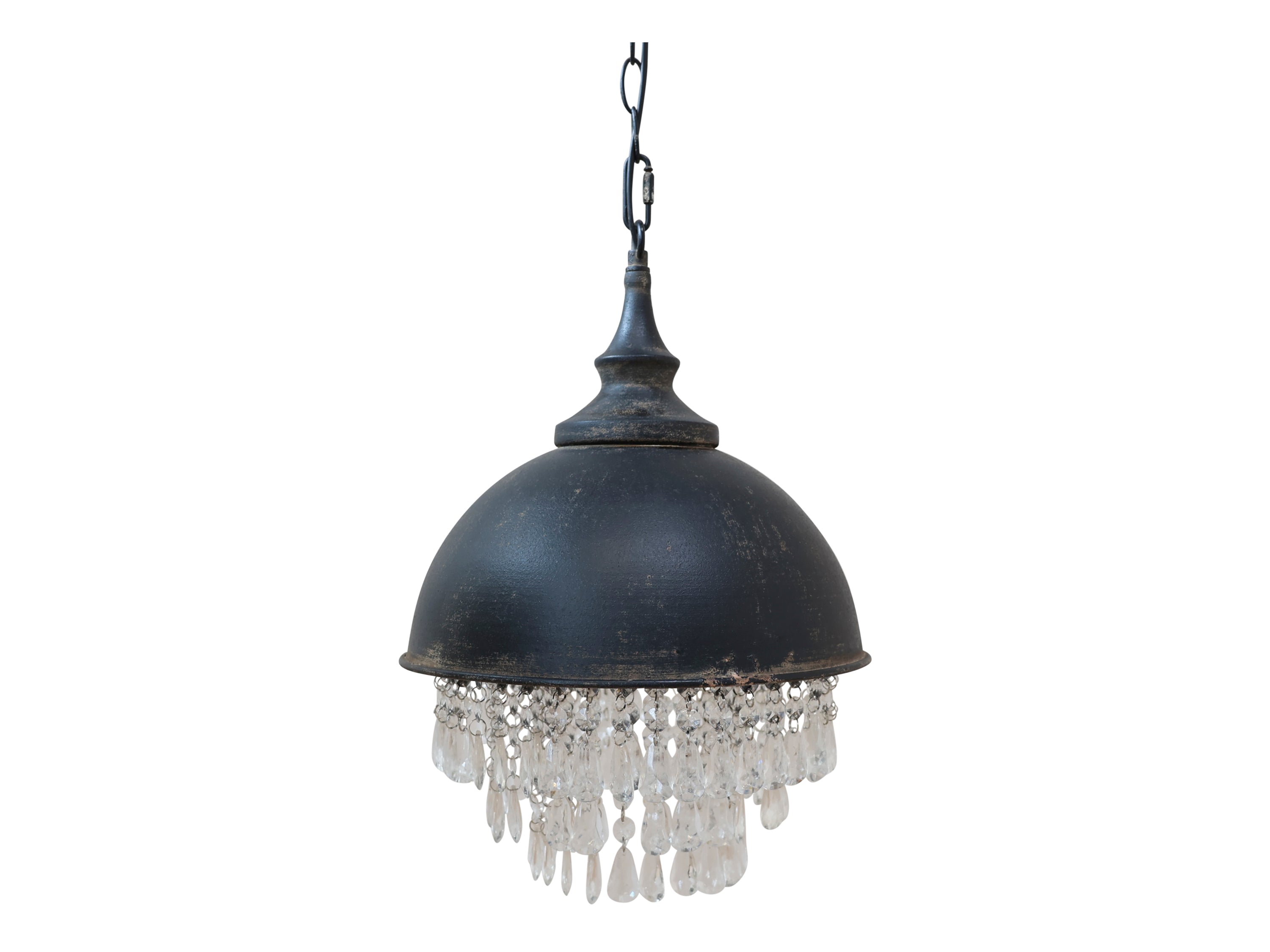 Factory Lamp w. prisms H31.5/D31.5 cm antique black