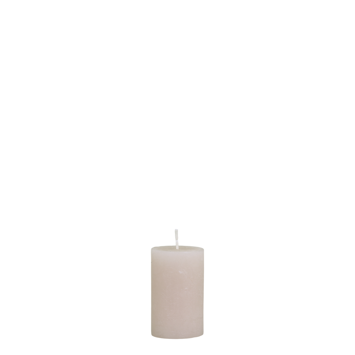 Stumpenkerze Macon in Staubrosa, 8 cm hoch