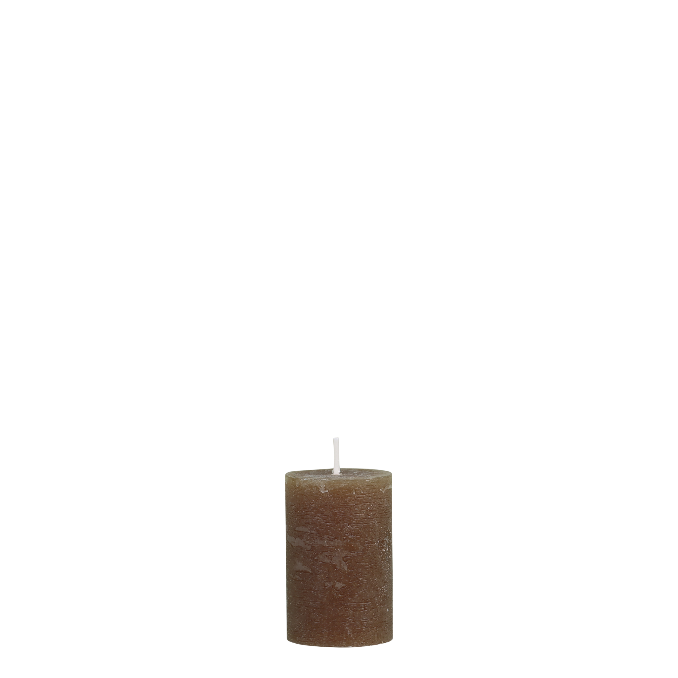 Stumpenkerze Macon in Walnuss, 8 cm hoch