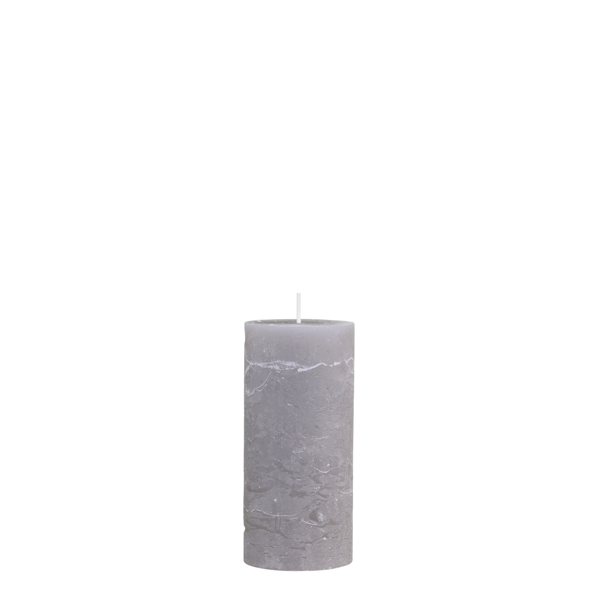 Stumpenkerze Macon in Französisch Grau, 15 cm hoch