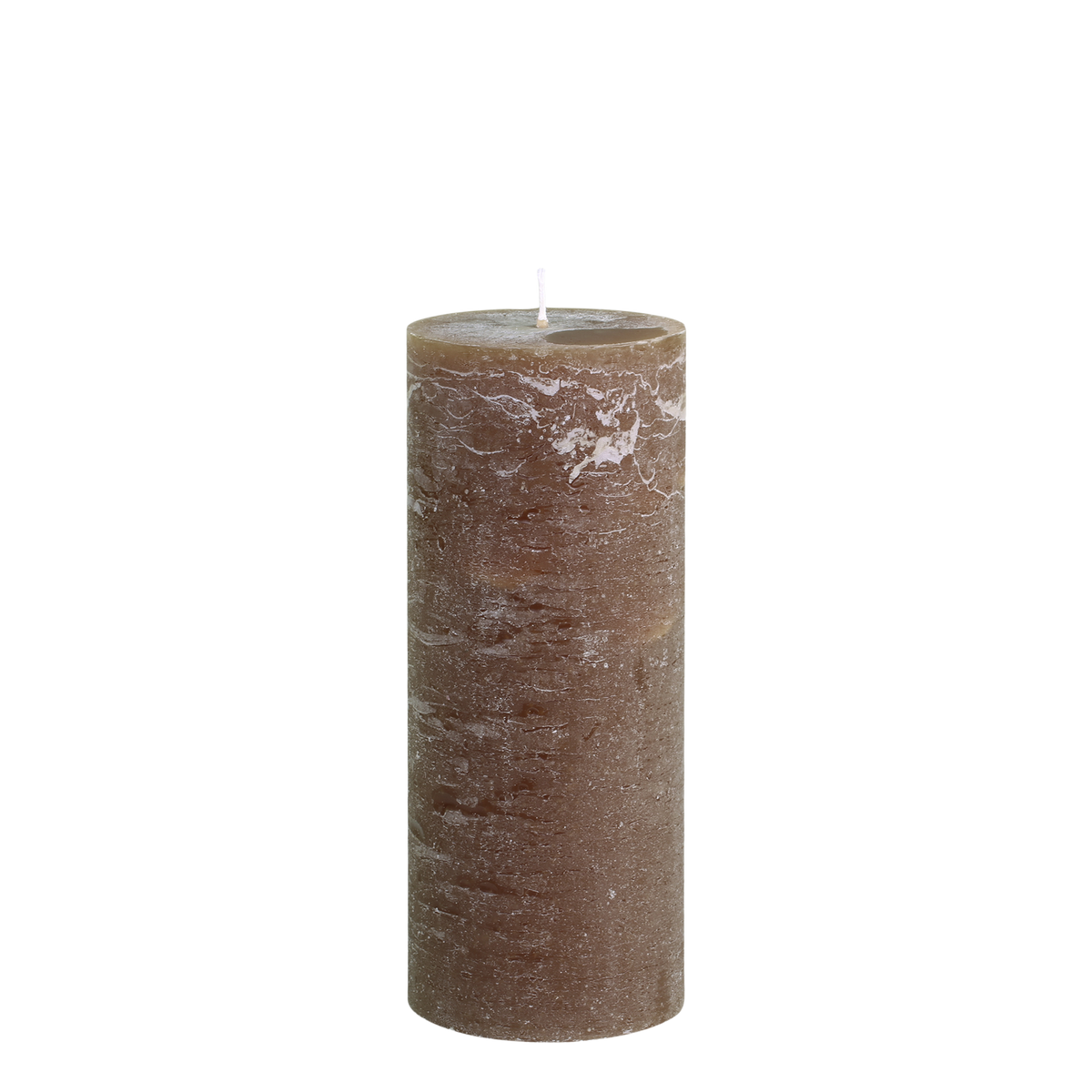 Stumpenkerze Macon in Walnuss, 25 cm hoch