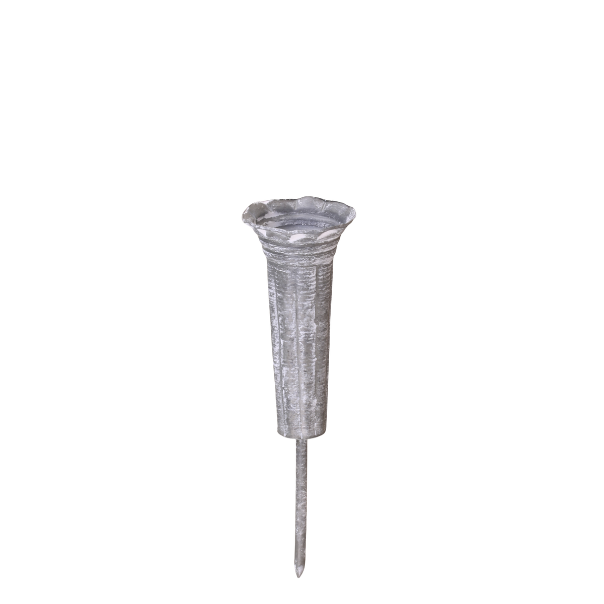 Kerzenhalter für Stabkerzen, Eisen, antique zink, 14,5 cm