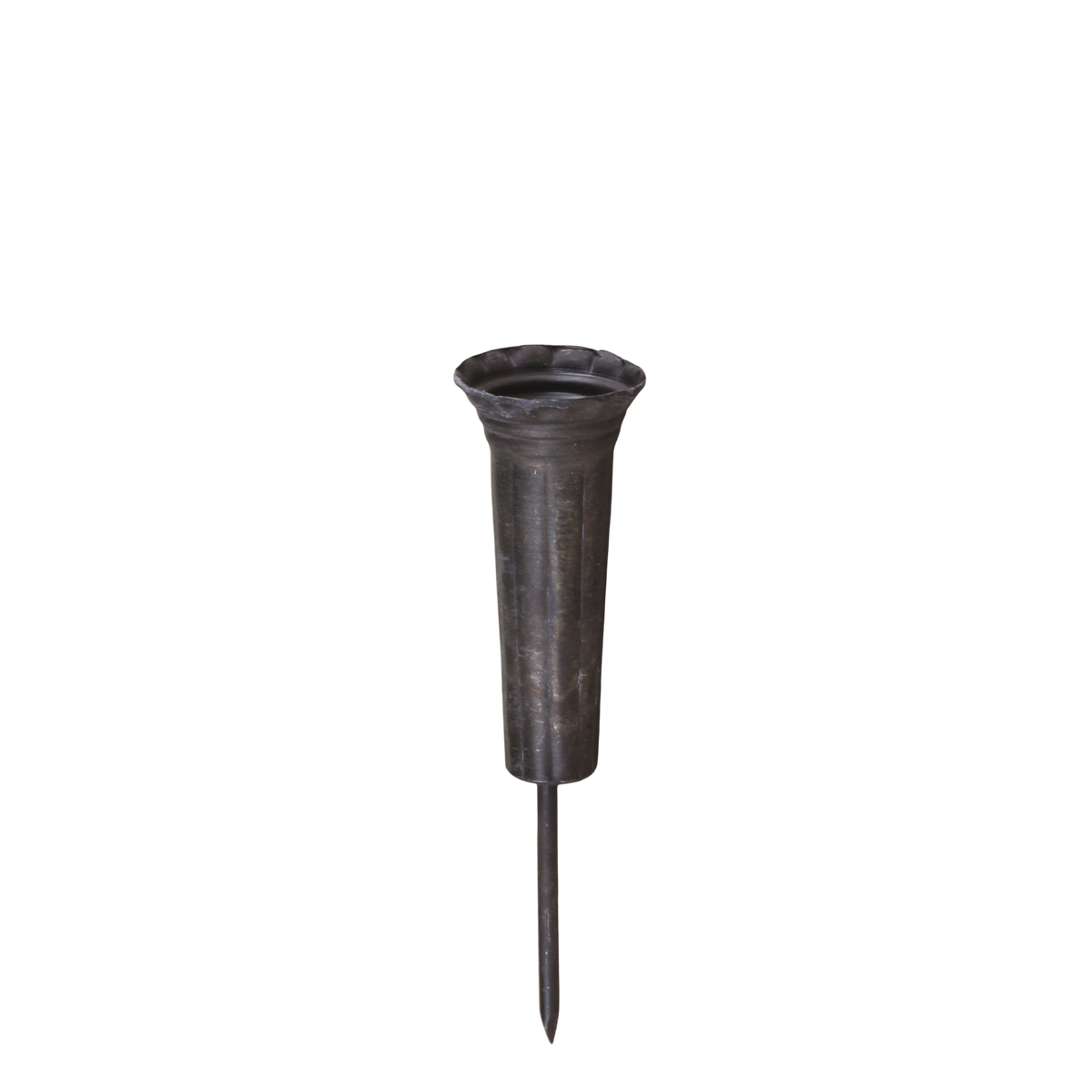 Kerzenhalter für Stabkerze, Eisen, antik schwarz, 14,5 cm