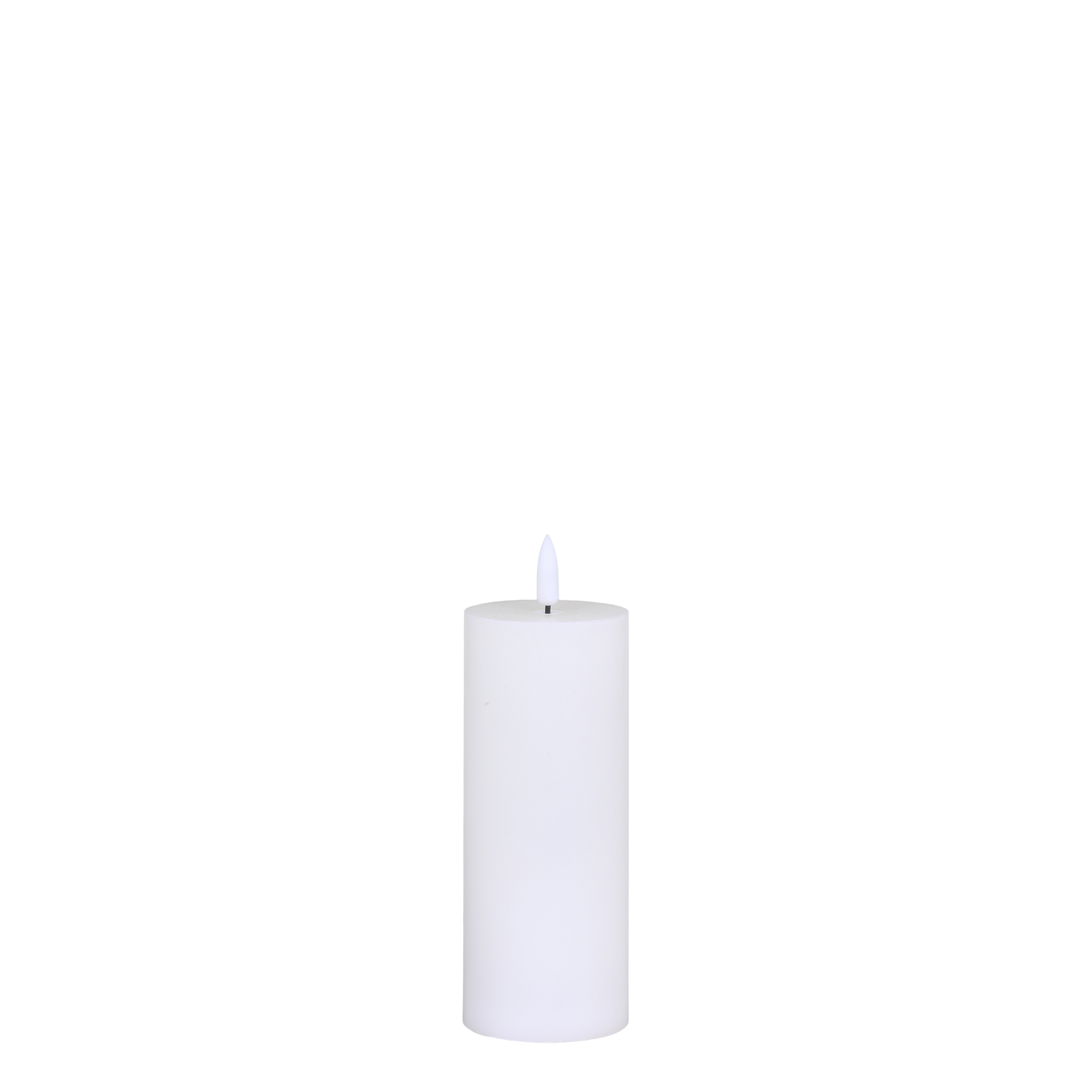 LED-Stumpenkerze mit Batterie, 15 cm hoch, weiß