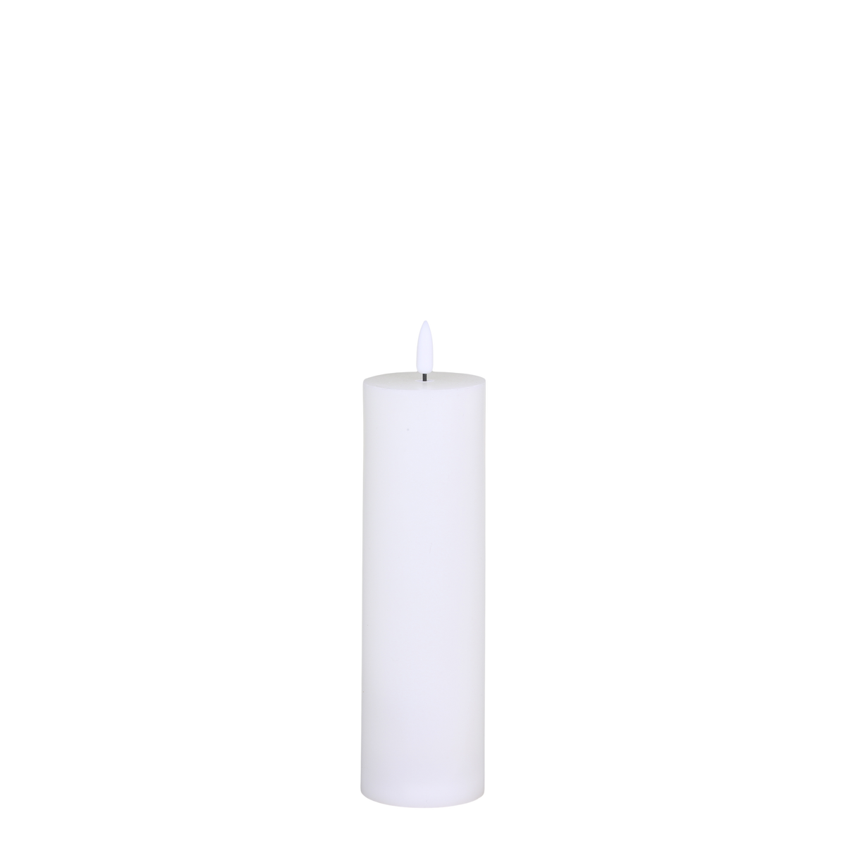 LED-Stabkerze aus Wachs, 20 cm hoch, weiß