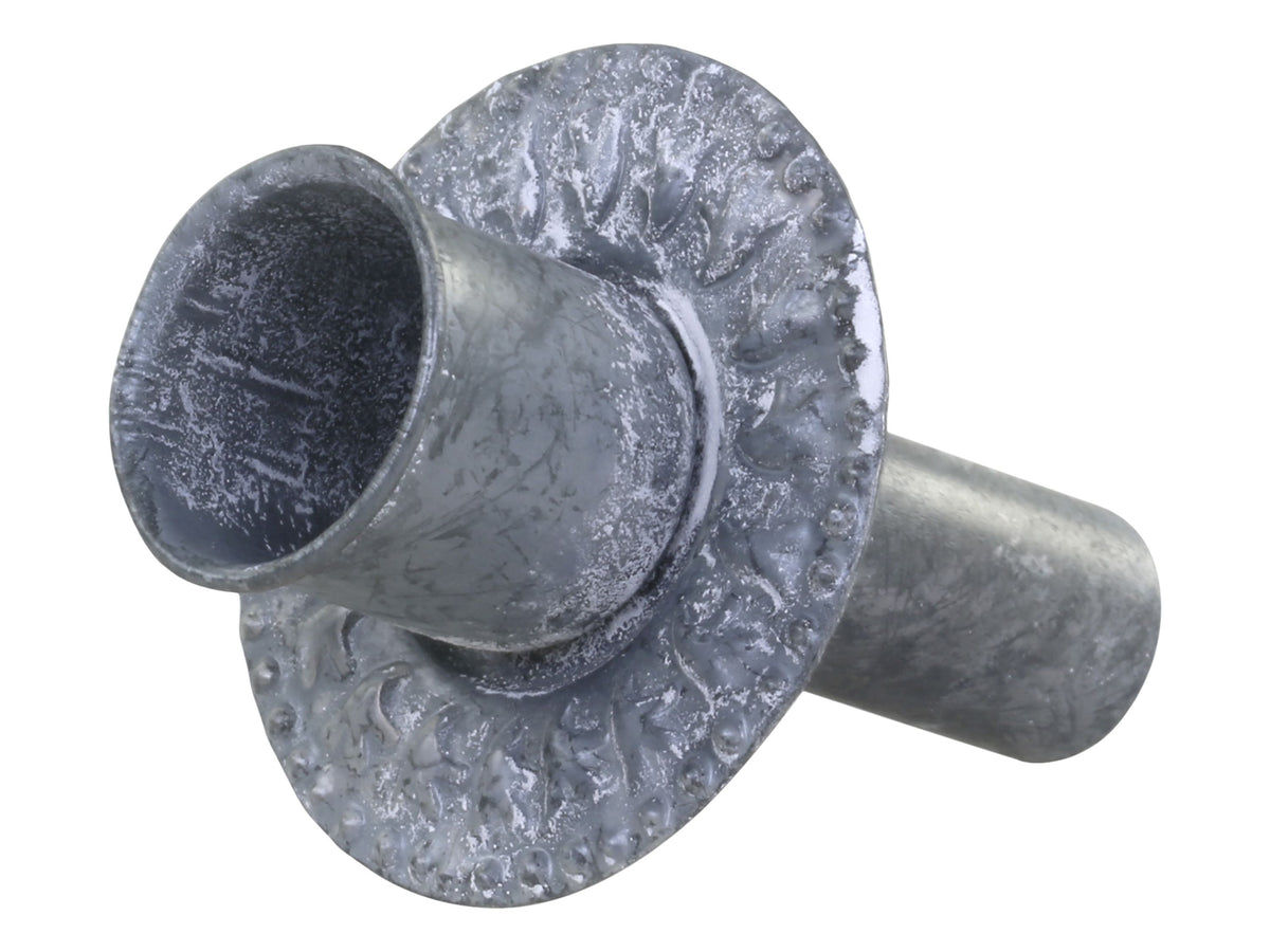 Kerzenhalter für Stabkerzen, antik Zink, 6,5 cm hoch