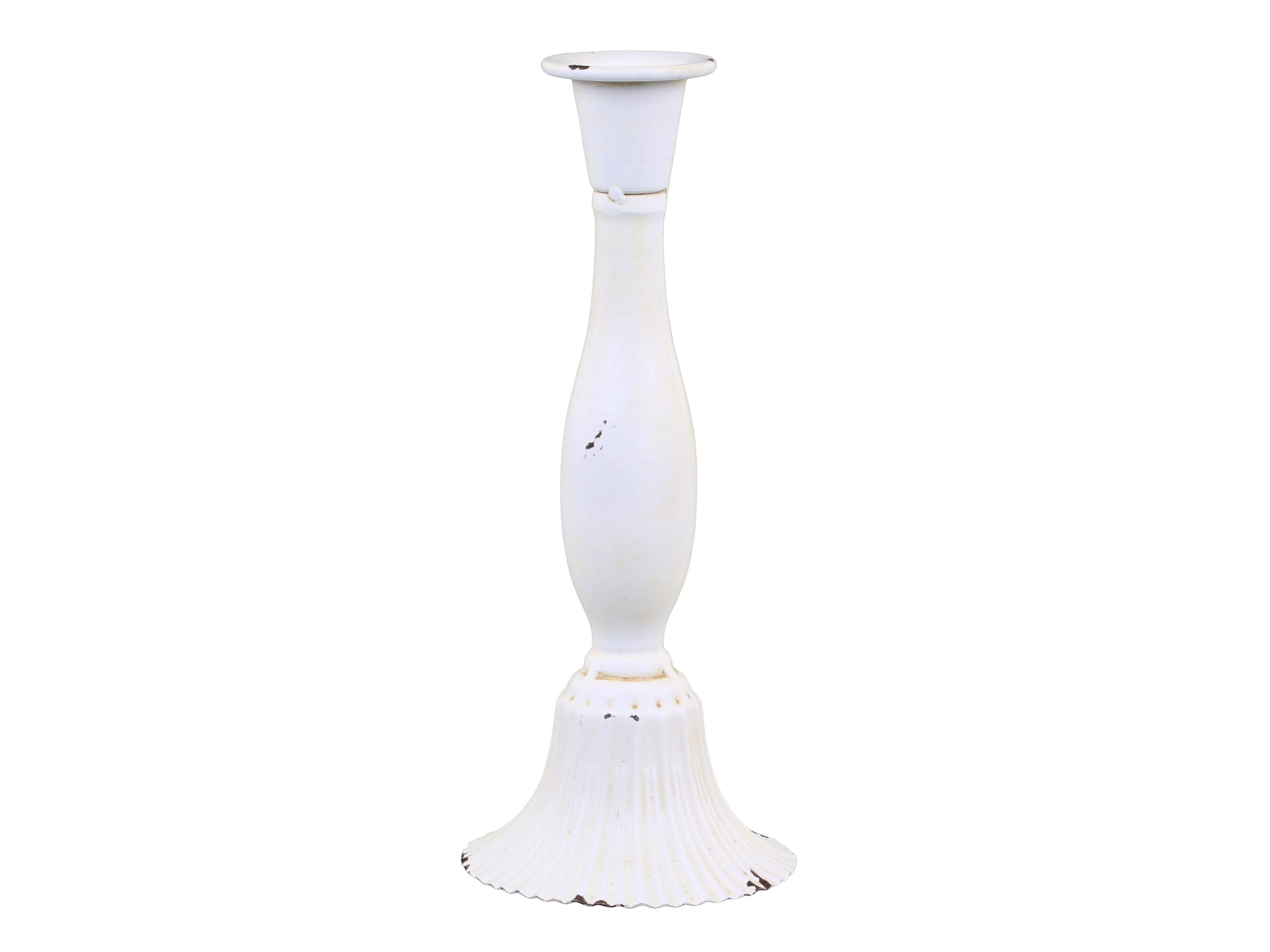 Kerzenständer aus Eisen in Antique Creme, 23,5 cm hoch