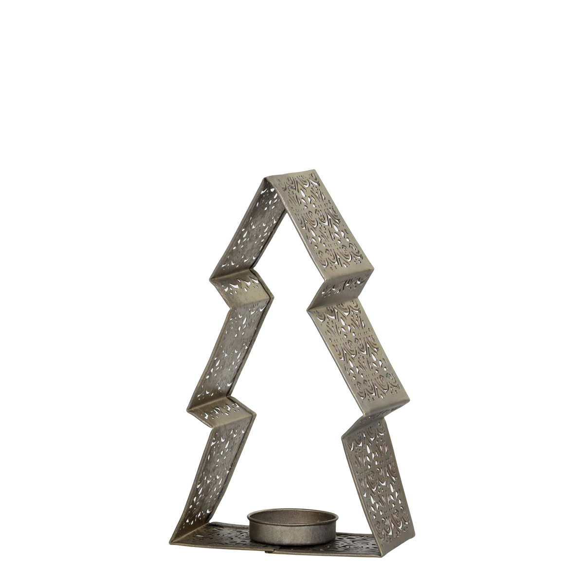 Teelichthalter mit Muster aus Eisen, antique messing