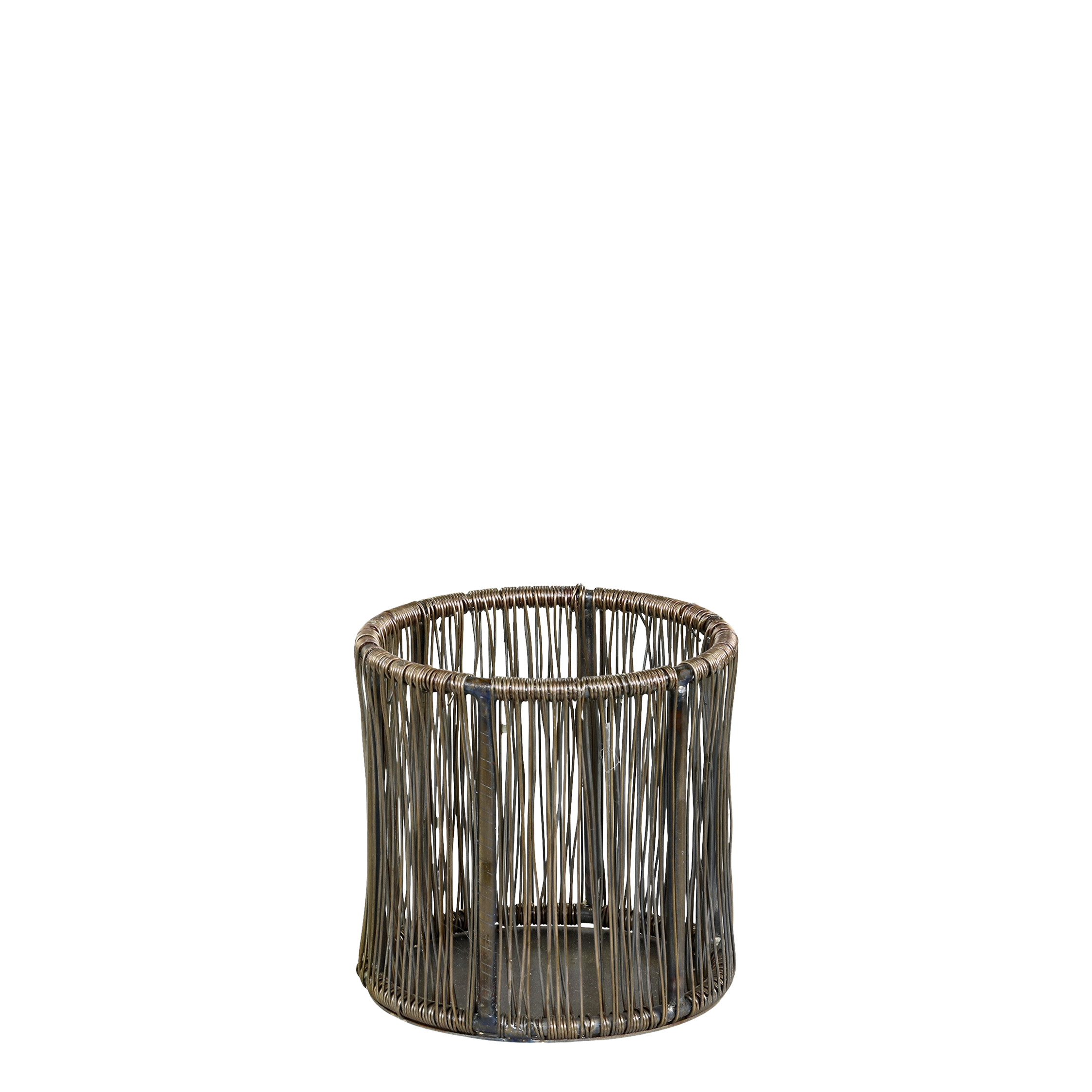 Teelichthalter aus Eisen, antik messing, 8,5 cm hoch