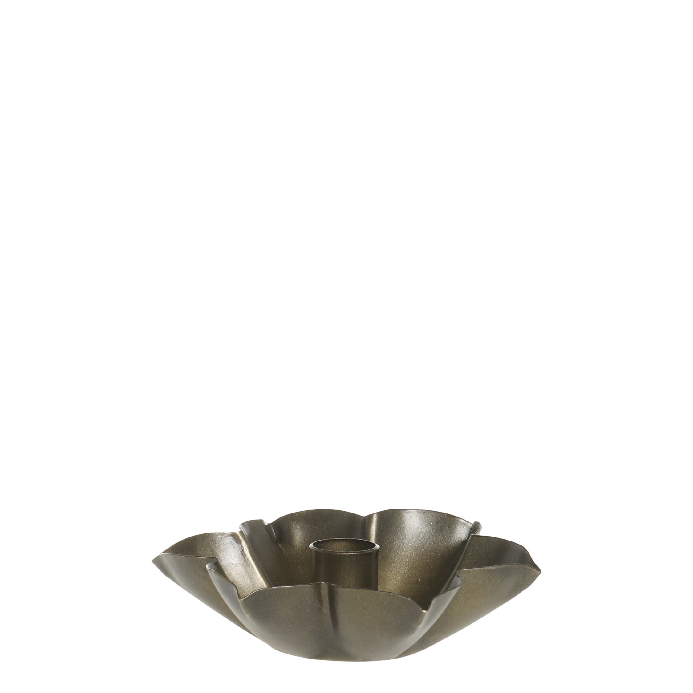 Kerzenständer für Stabkerzen, Eisen, Antik-Messing, 8,5 cm