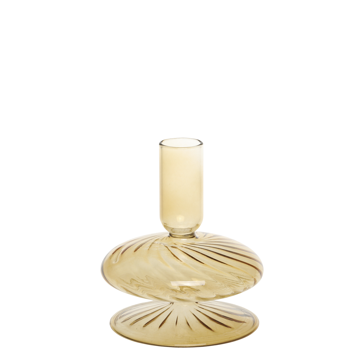 Kerzenständer aus Glas in Bernsteinton, 11,5 cm hoch