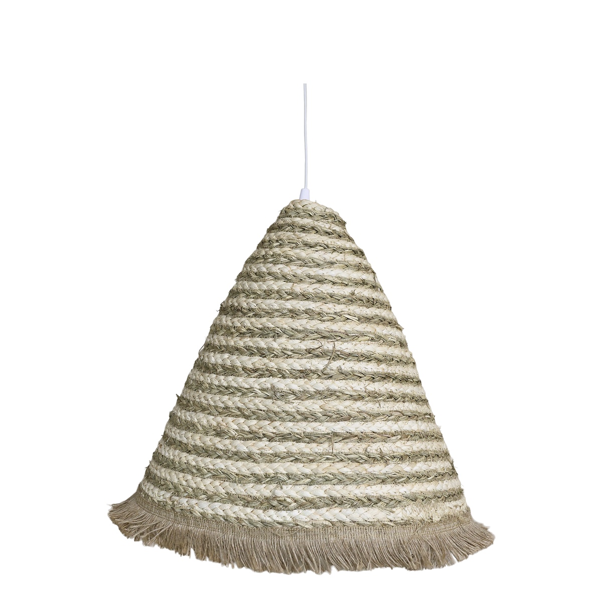 Lampenschirm aus Maisseil und Gras, 45 cm hoch, natur