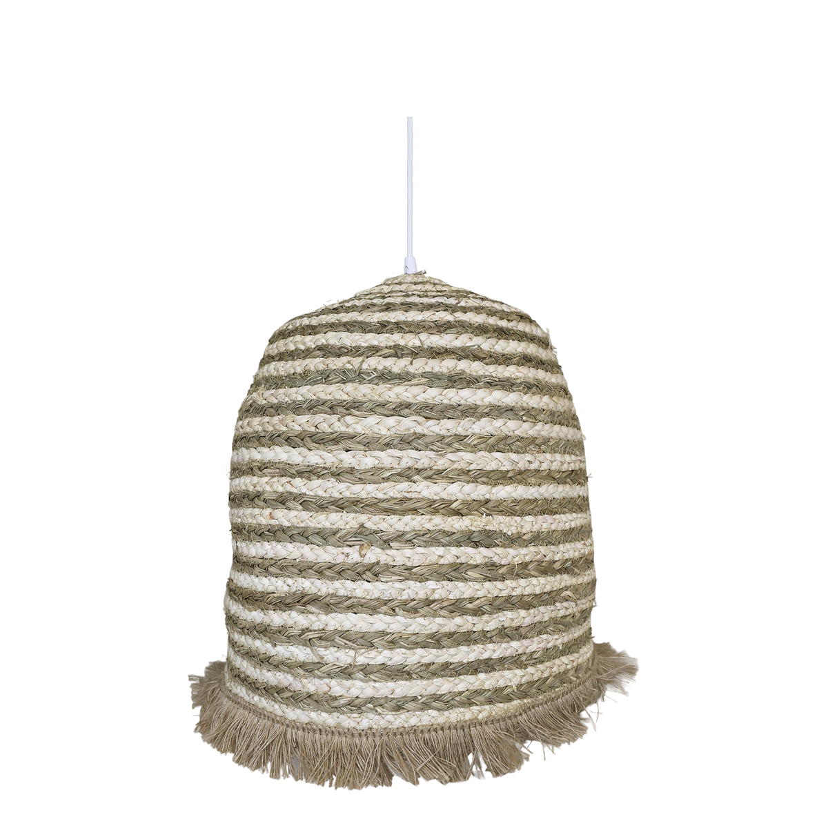 Lampenschirm aus Maisseil und Gras, natur, 45 cm hoch