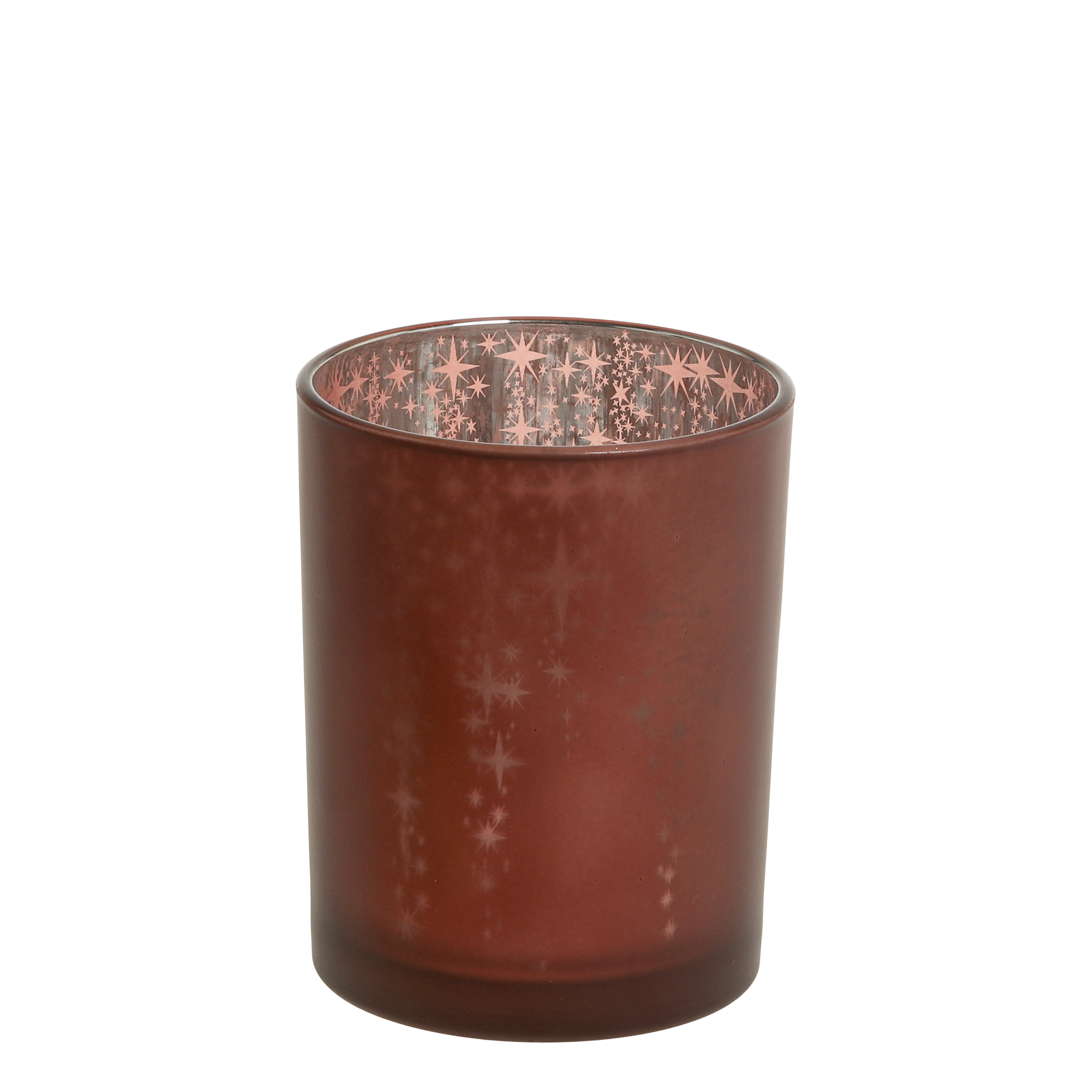 Teelichthalter aus Glas mit Muster, 12,5 cm hoch