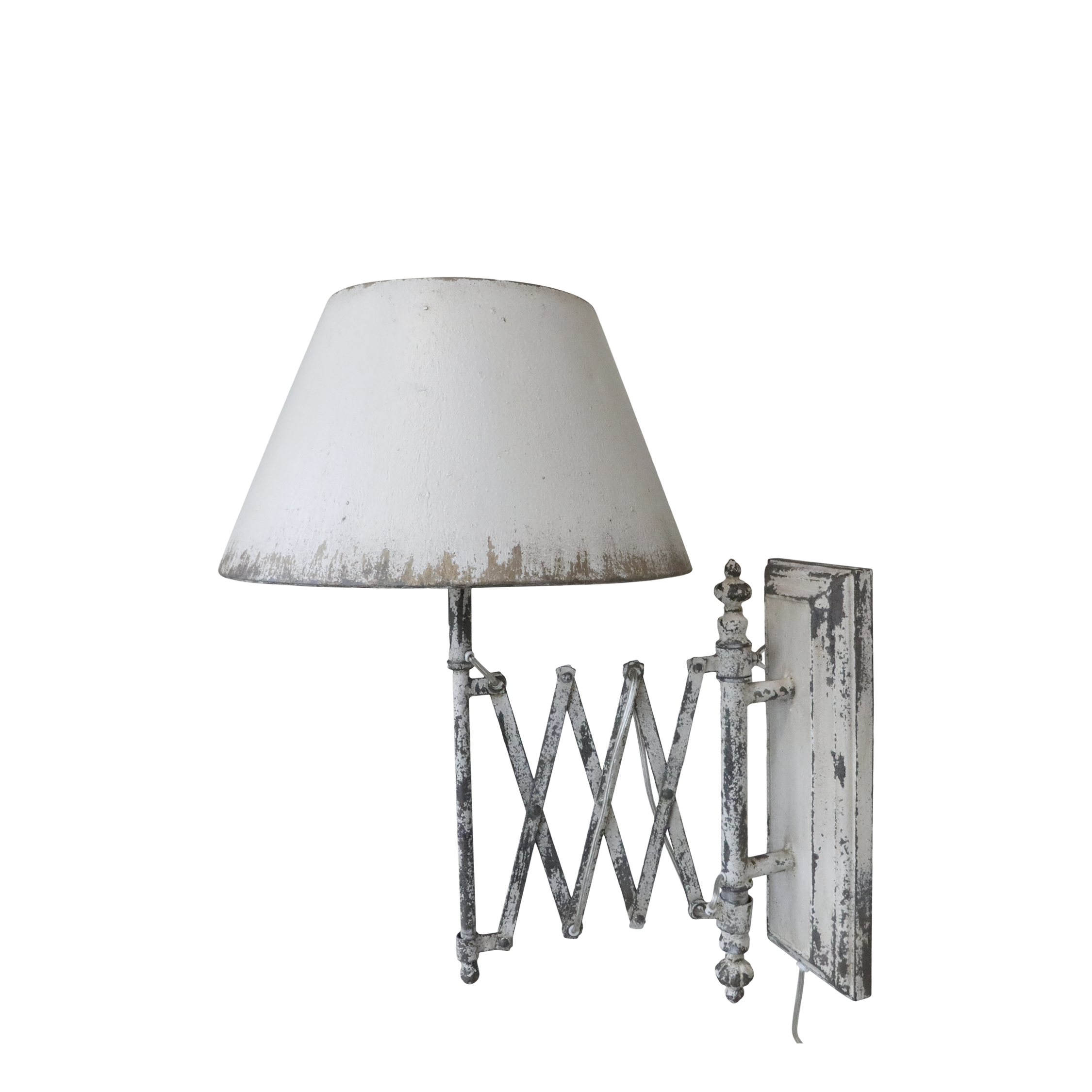 Lampe für Wand aus Eisen in Antique Creme, 56 cm hoch