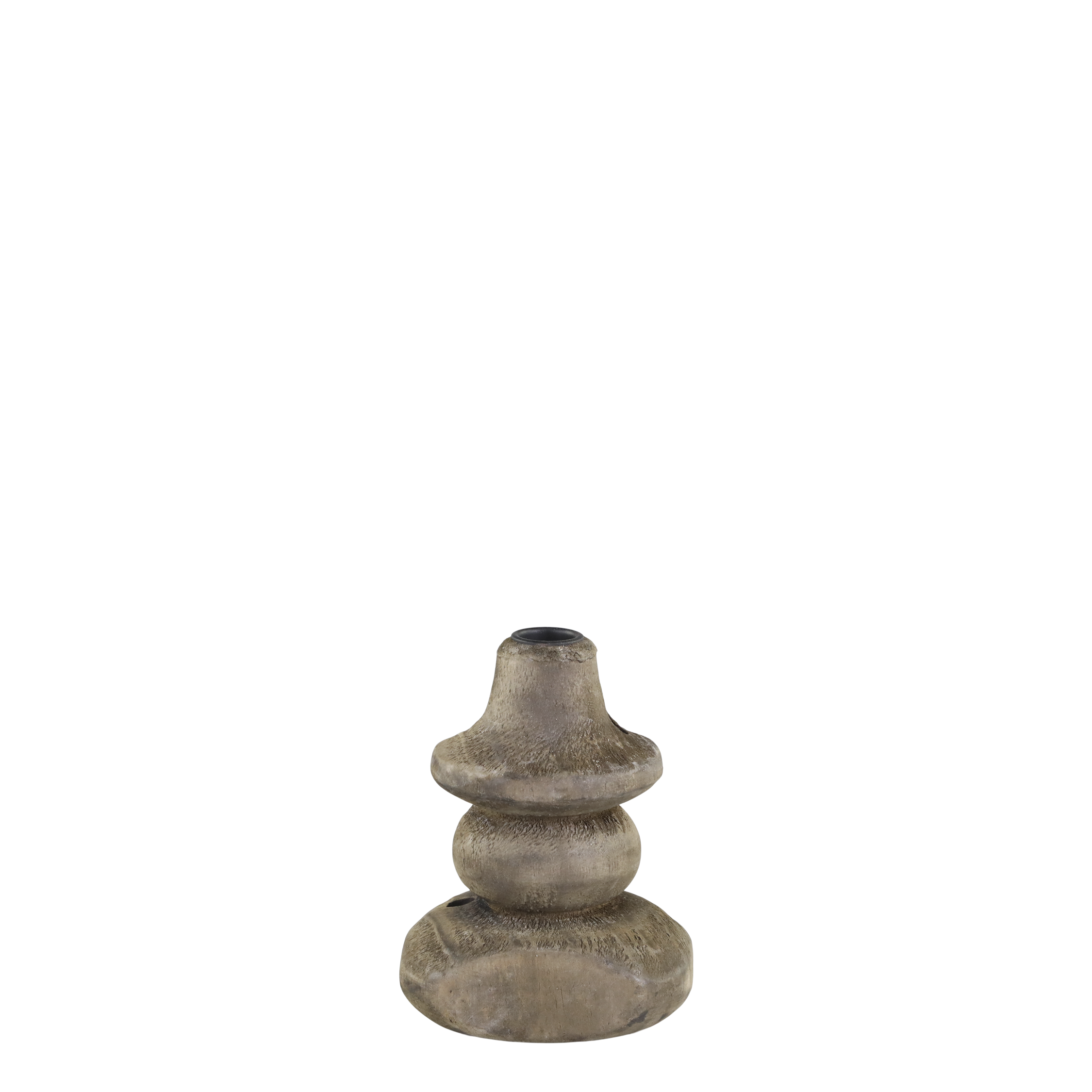 Kerzenständer aus Kiefernholz und Eisen, 16 cm hoch