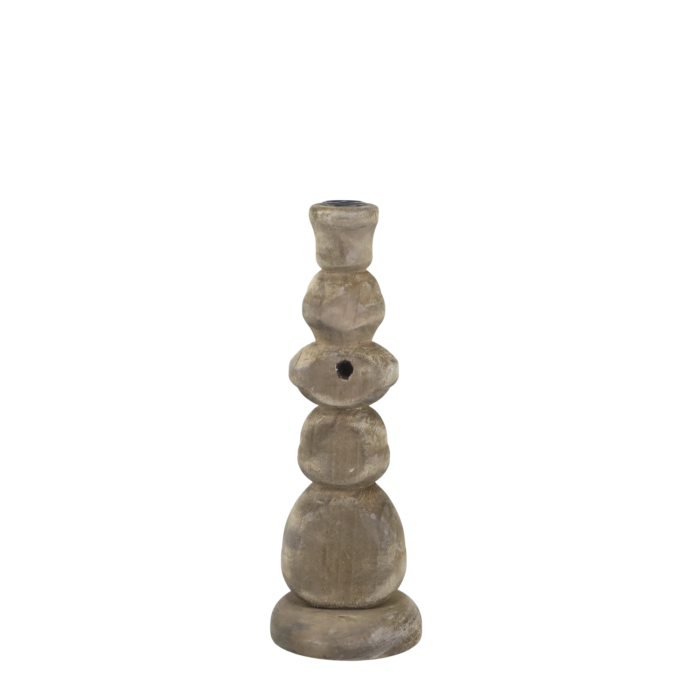 Kerzenständer aus Kiefernholz und Eisen, 31 cm hoch