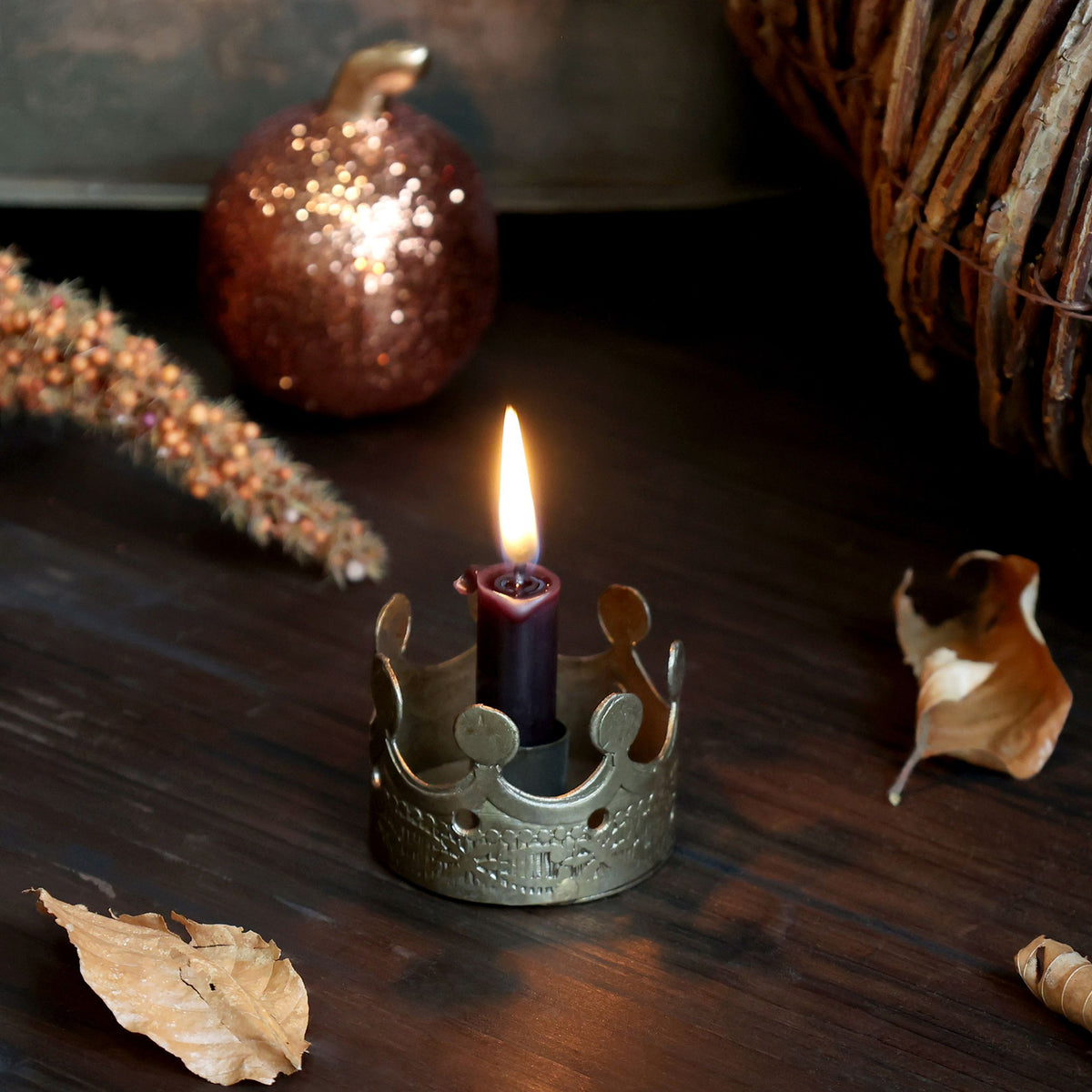 Kerzenständer für Stabkerzen in Antique Messing