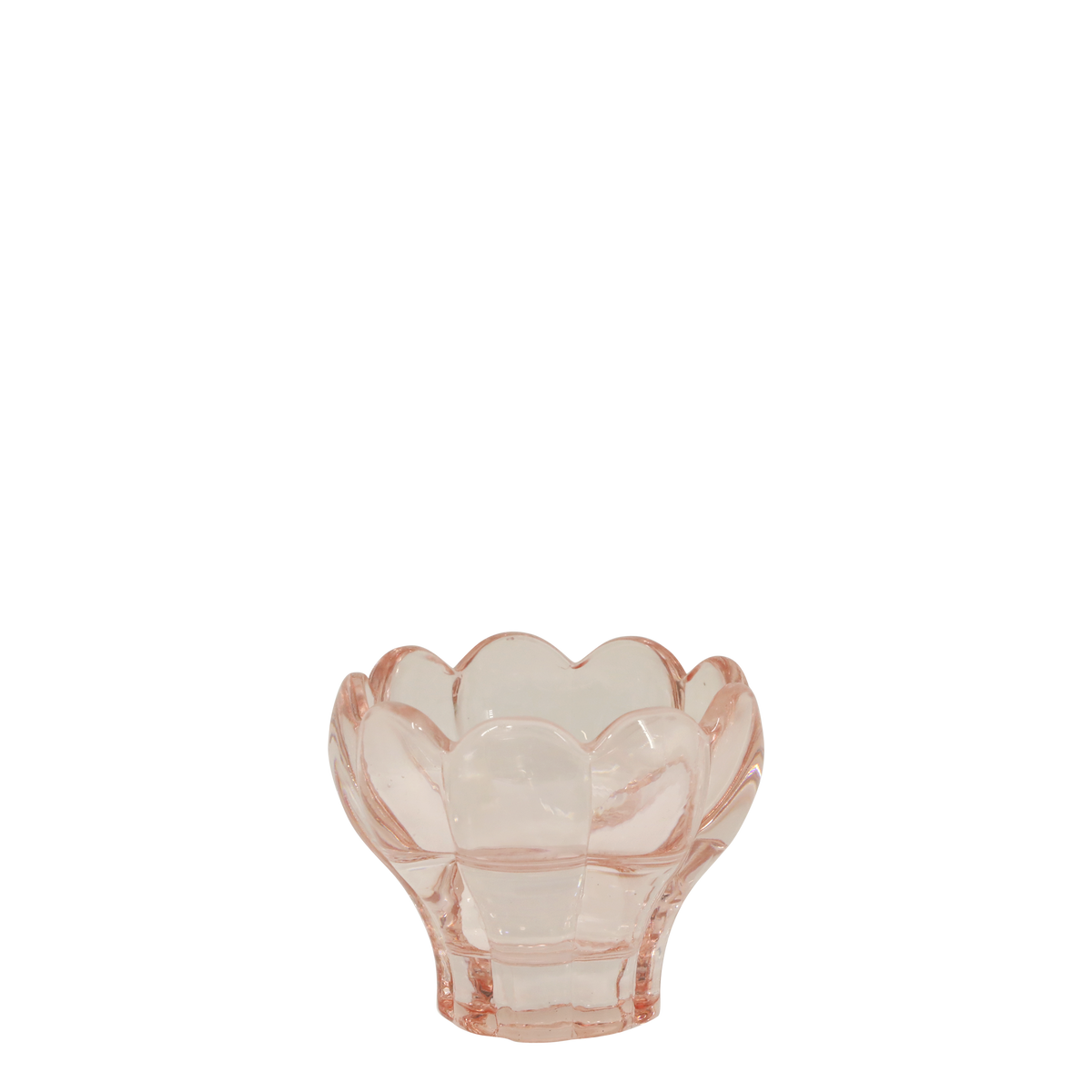 Teelichthalter Glas Blume rosa 6 cm Durchmesser