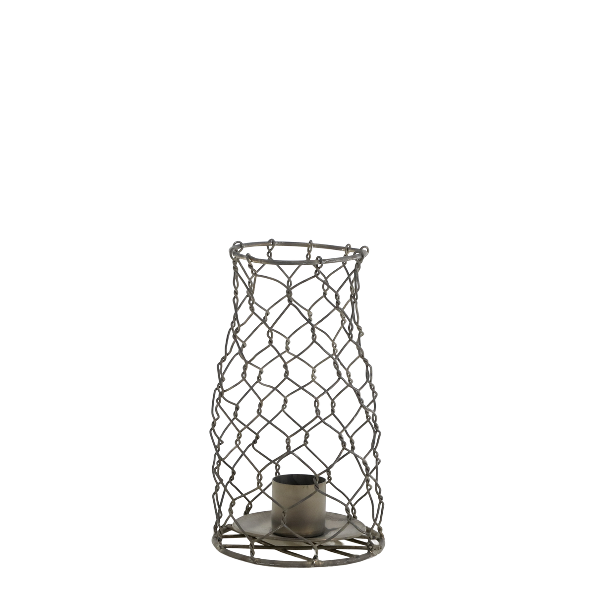 Kerzenständer aus Eisen in Antique Zink, 12,5 cm hoch