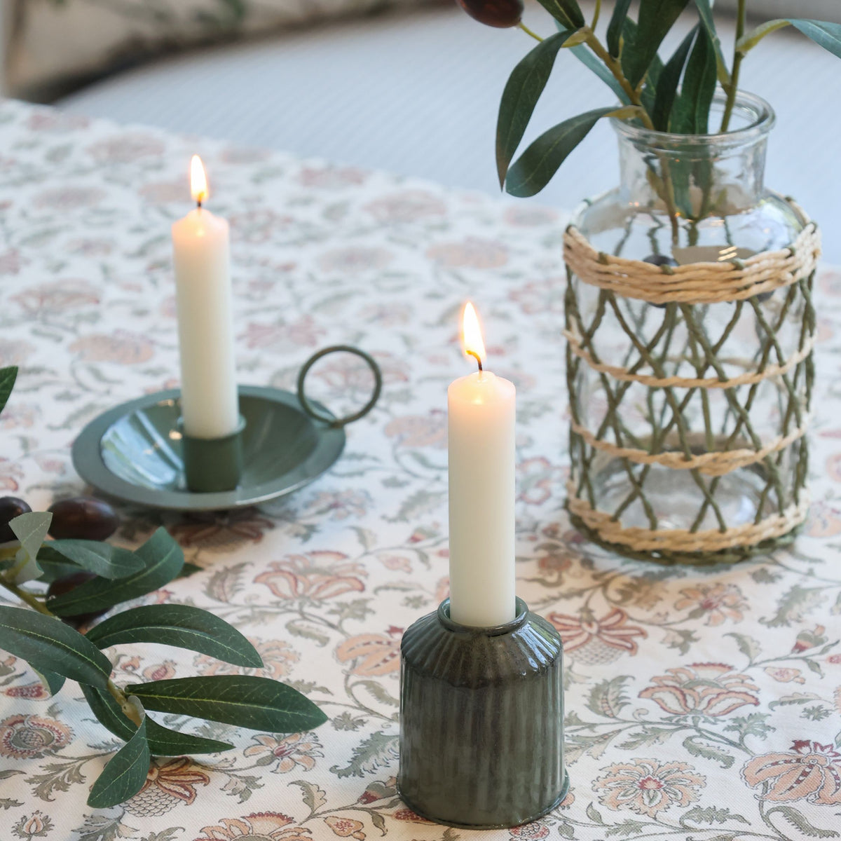 Kerzenständer antique verte für Mini-Stabkerzen