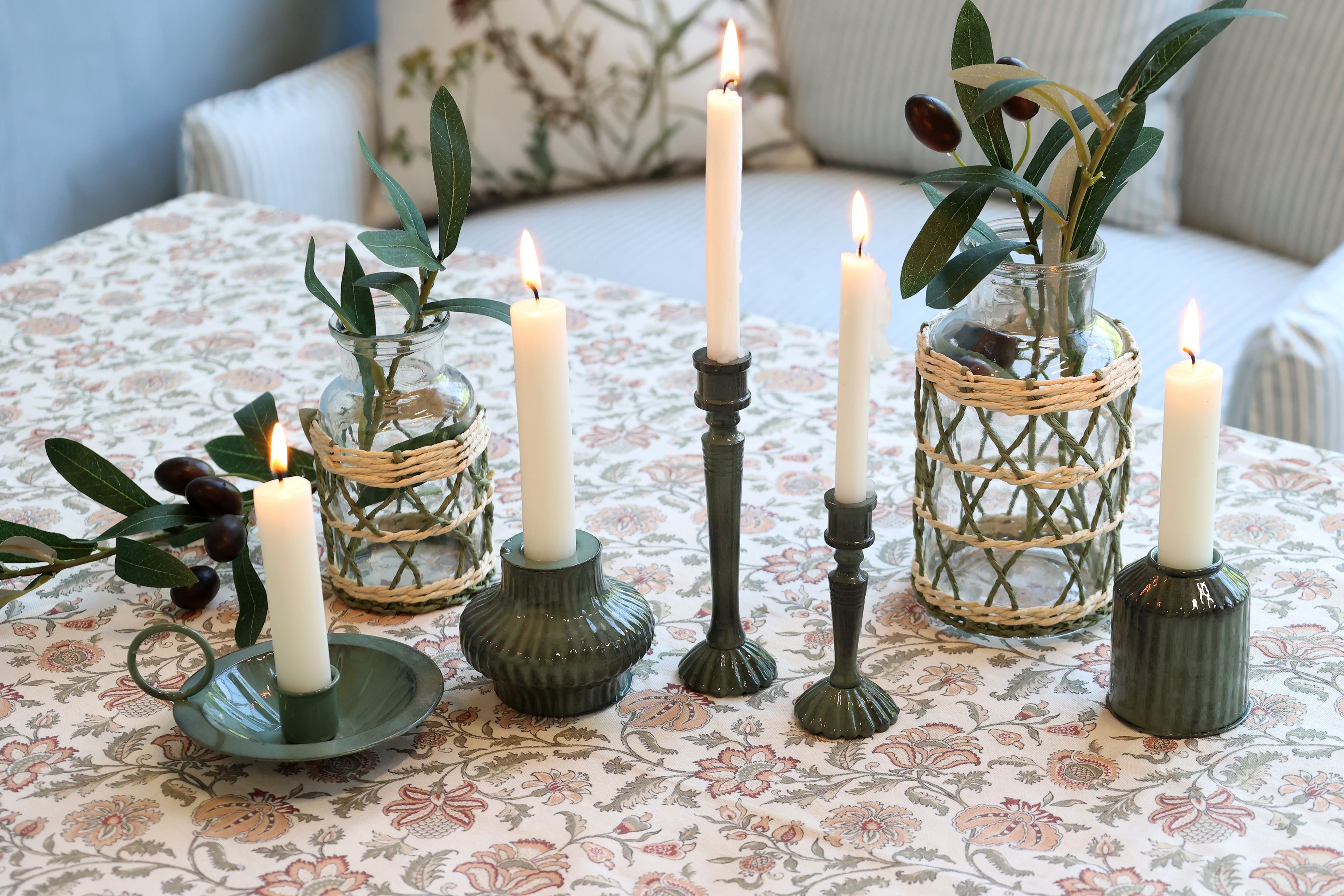 Kerzenständer antique verte für Mini-Stabkerzen