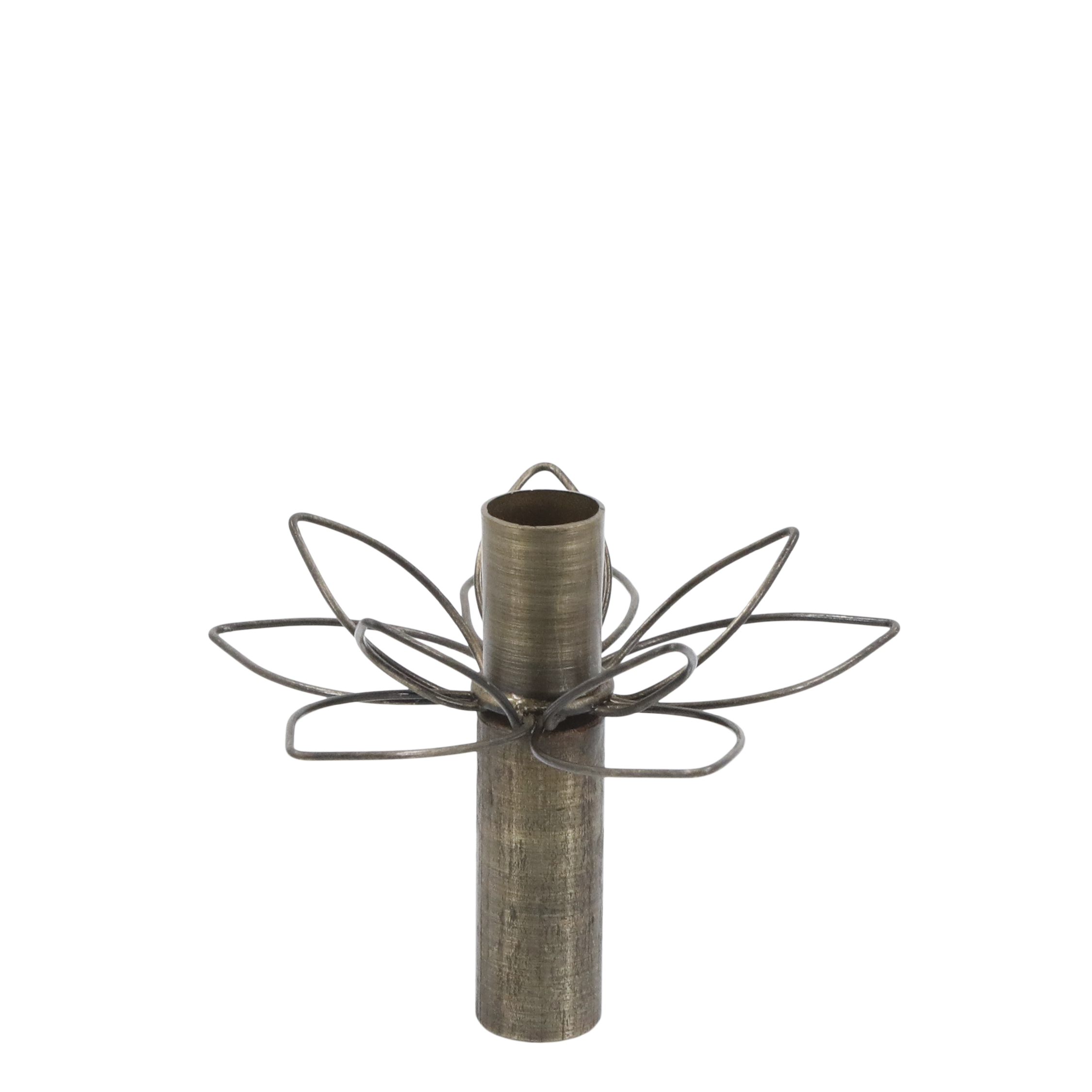 Kerzenhalter mit Blumen, Messing, 9 cm Durchmesser