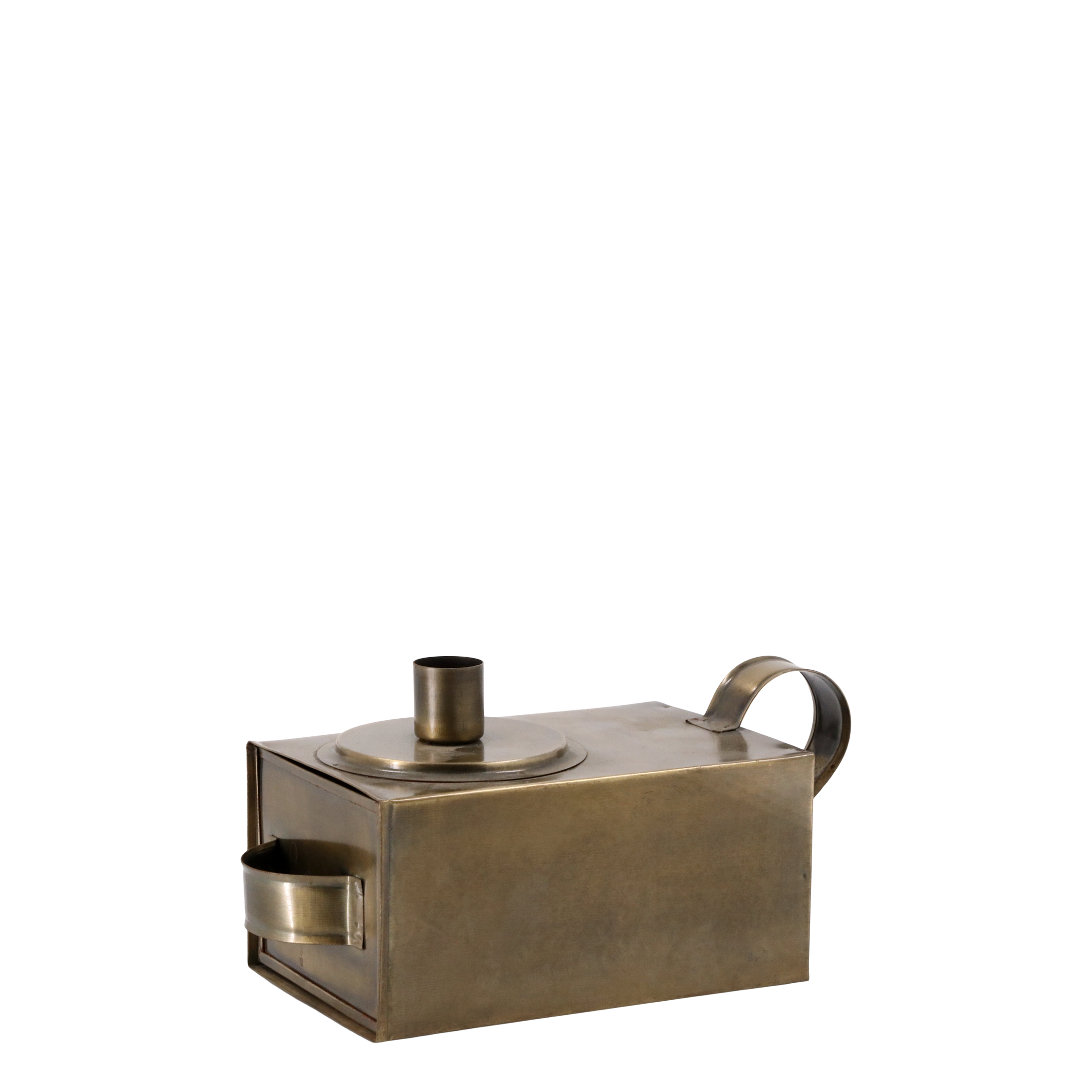 Box mit Schublade und Kerzenhalter, antique messing