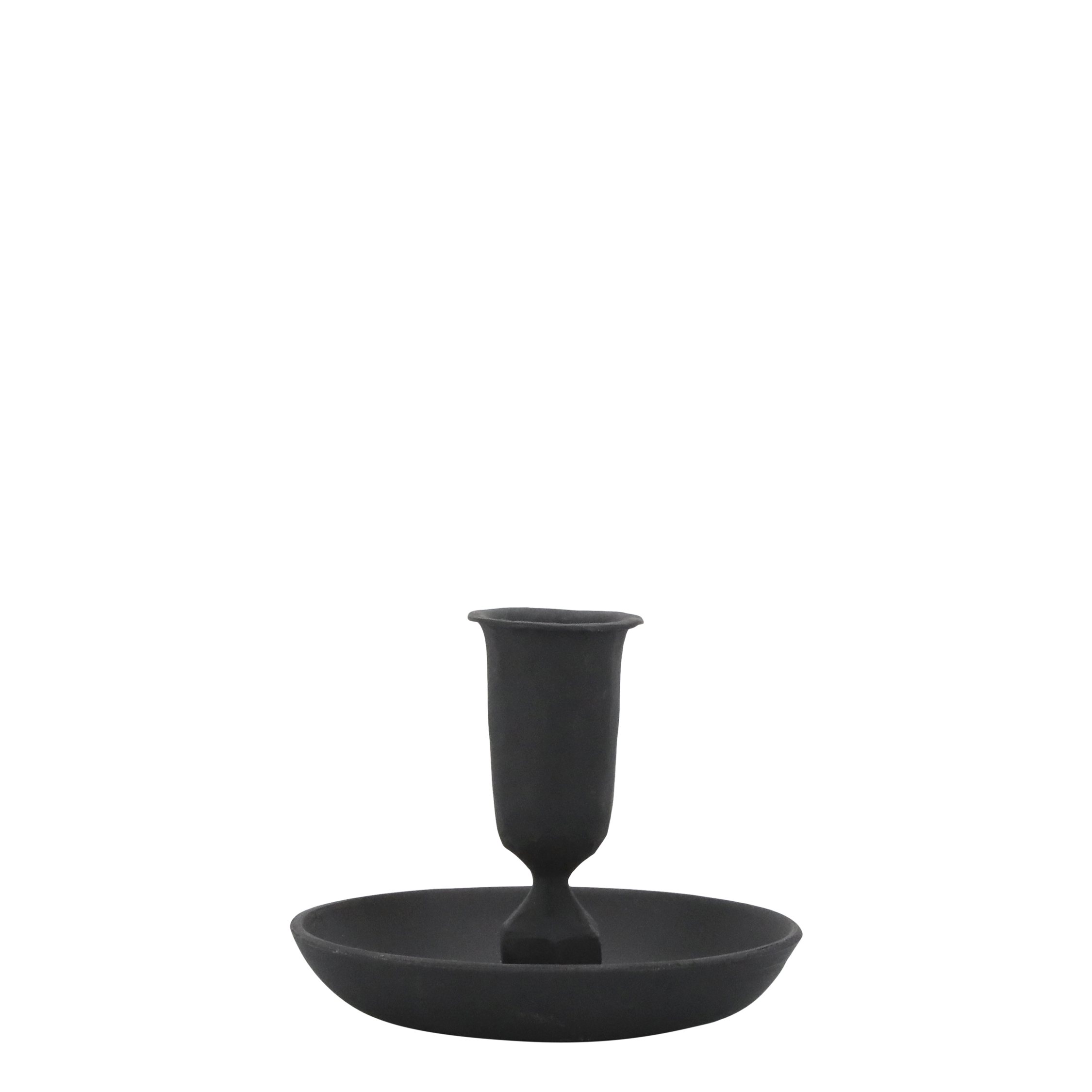 Kerzenständer aus Eisen, antik schwarz, 9 cm hoch