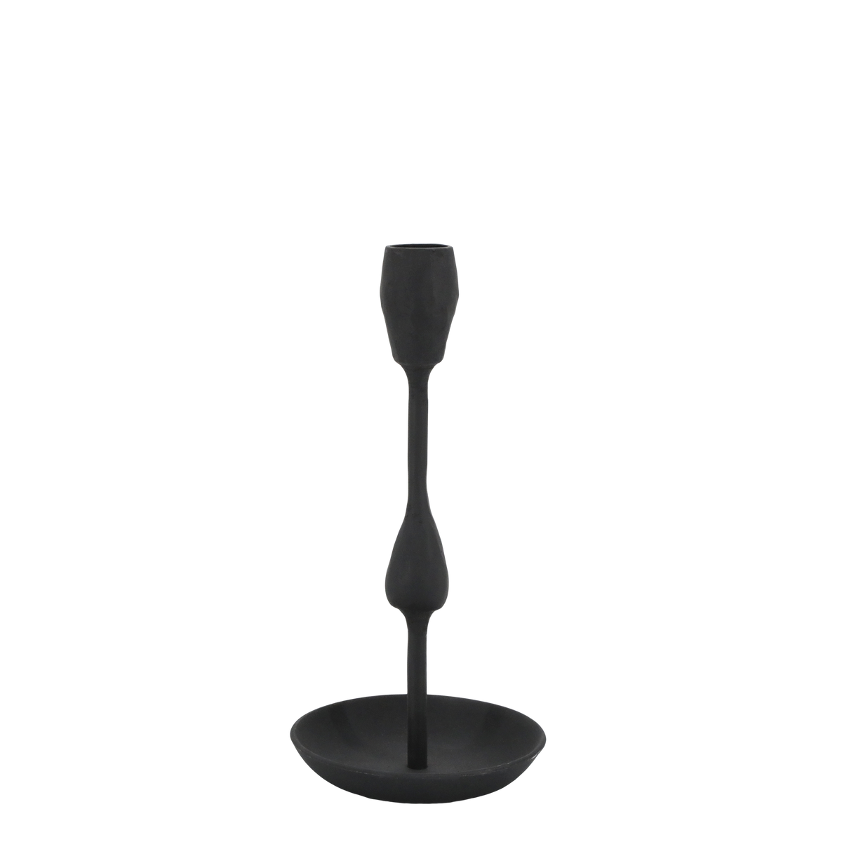 Kerzenständer aus Eisen, antik schwarz, 21 cm hoch