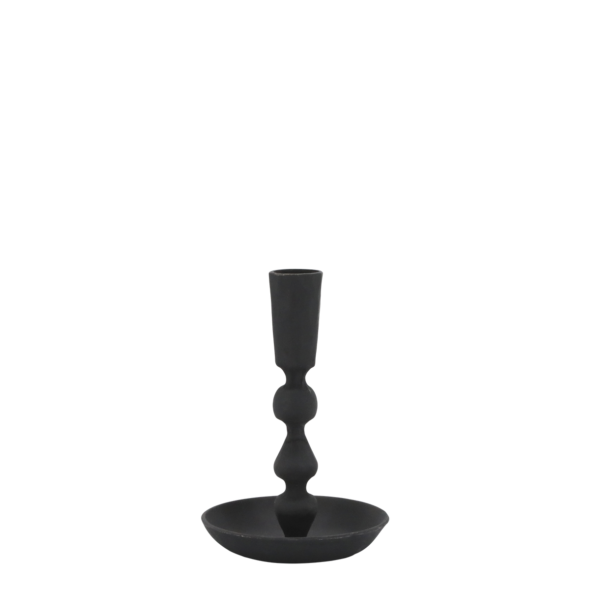 Kerzenständer aus Eisen, antik schwarz, 14,5 cm hoch