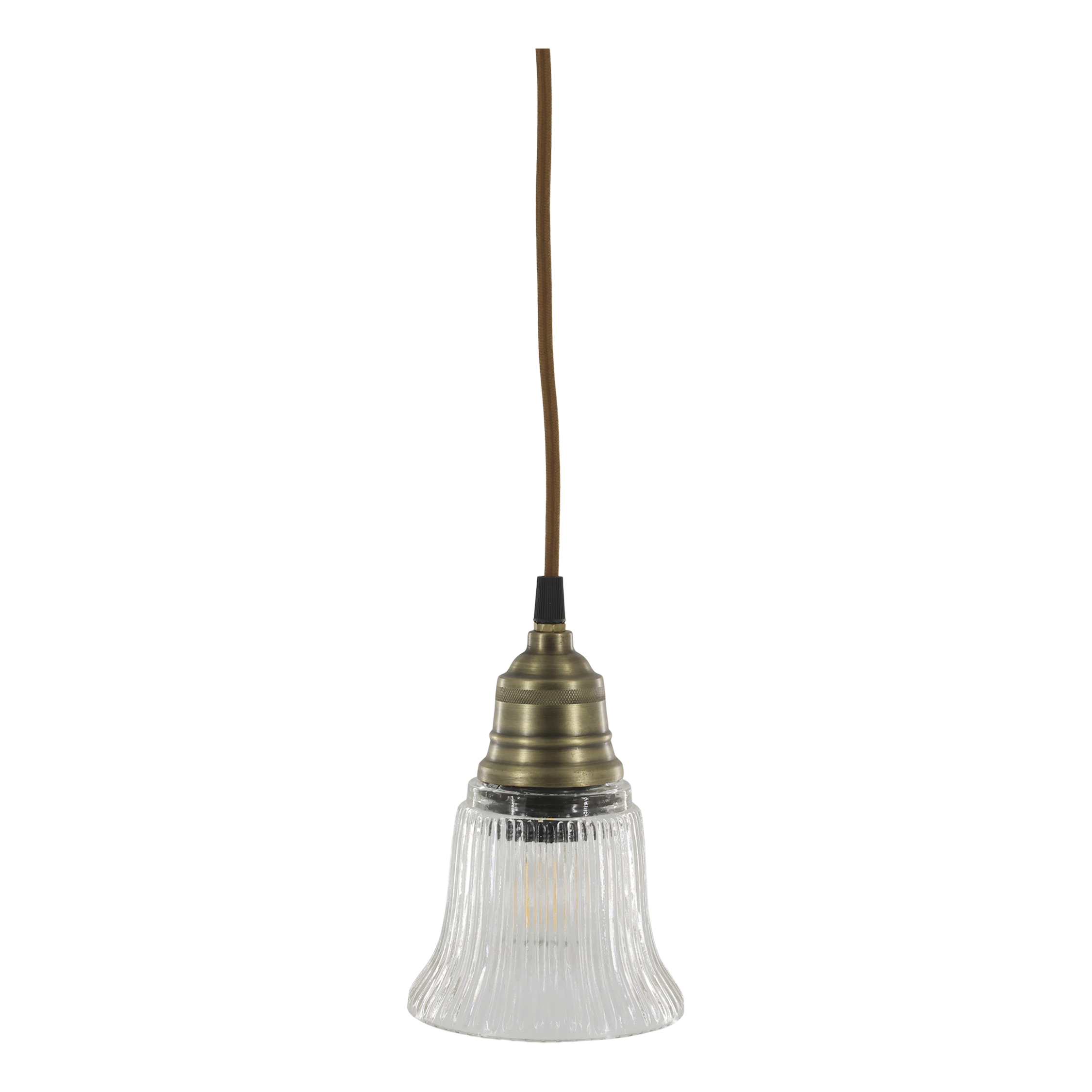 Lampe mit Messingoberfläche, Glas, E27, 17 cm hoch