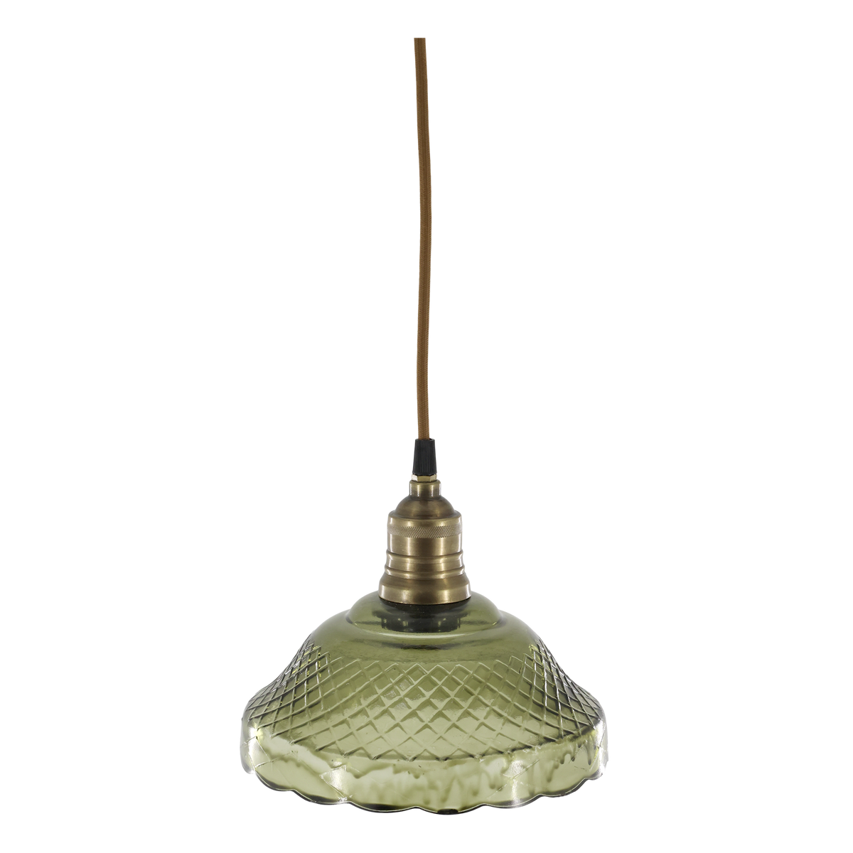 Lampe mit Messingoberfläche – oliv, 18 cm hoch