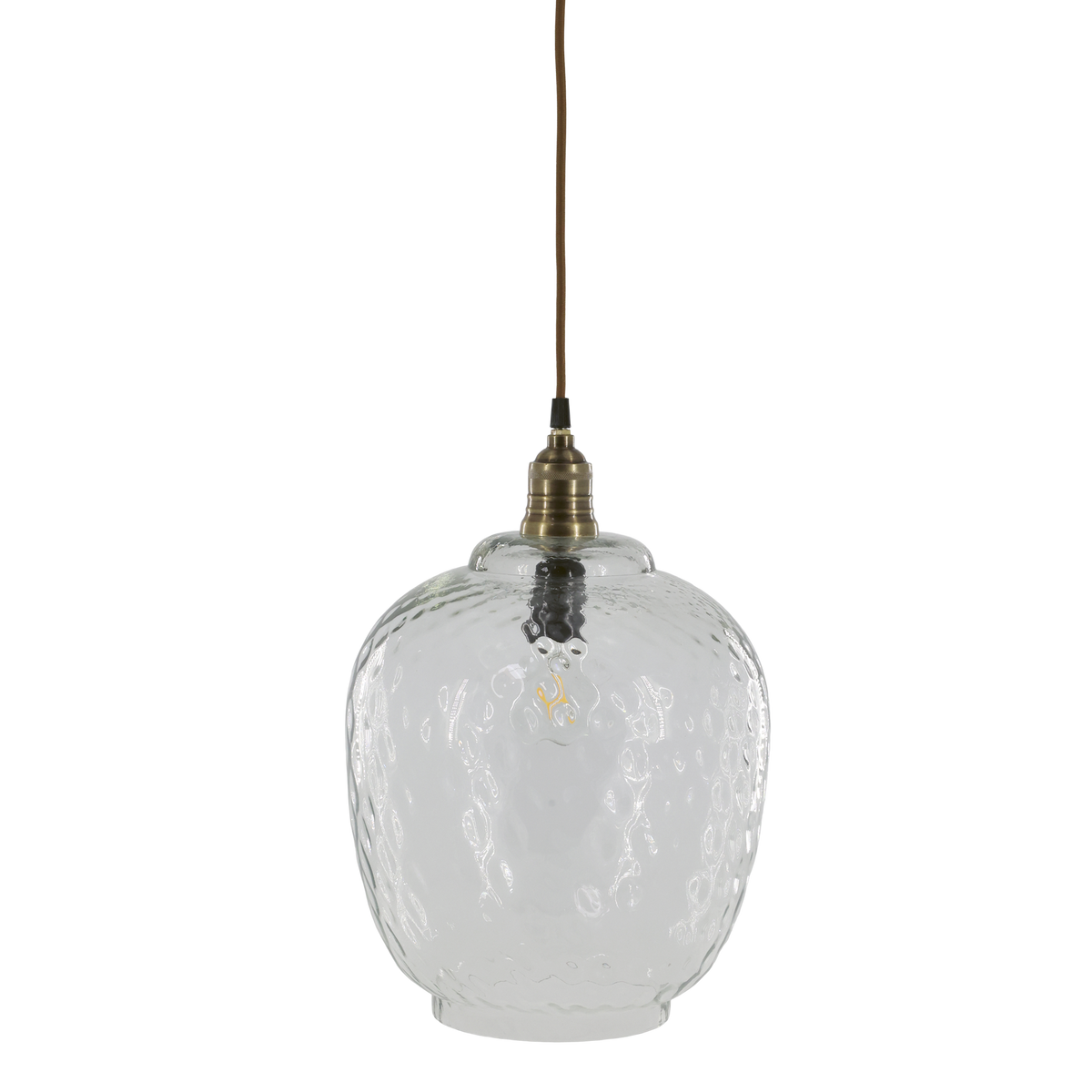 Lampe mit Messingoberfläche, Glas, E27, 39 cm hoch