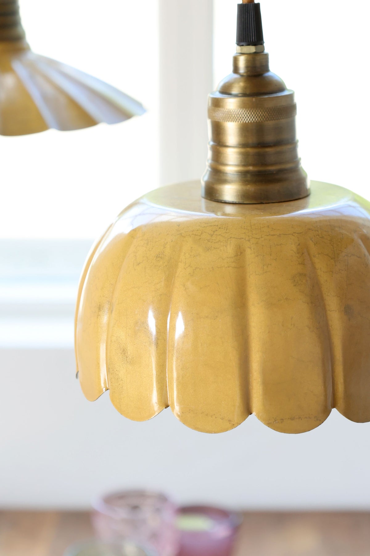 Lunel Lampe aus Emaille, 18 cm Durchmesser, mellow