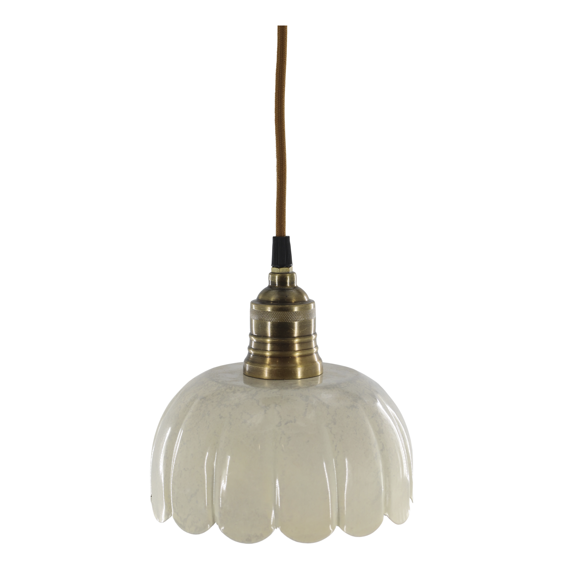 Lunel Emaille-Lampe creme, 18 cm Durchmesser