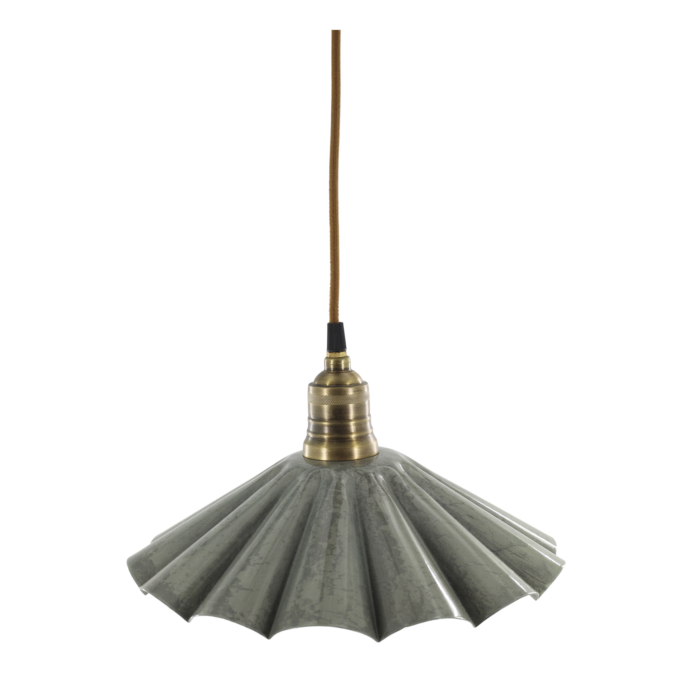 Lunel Lampe aus Emaille, 30 cm Durchmesser, opal