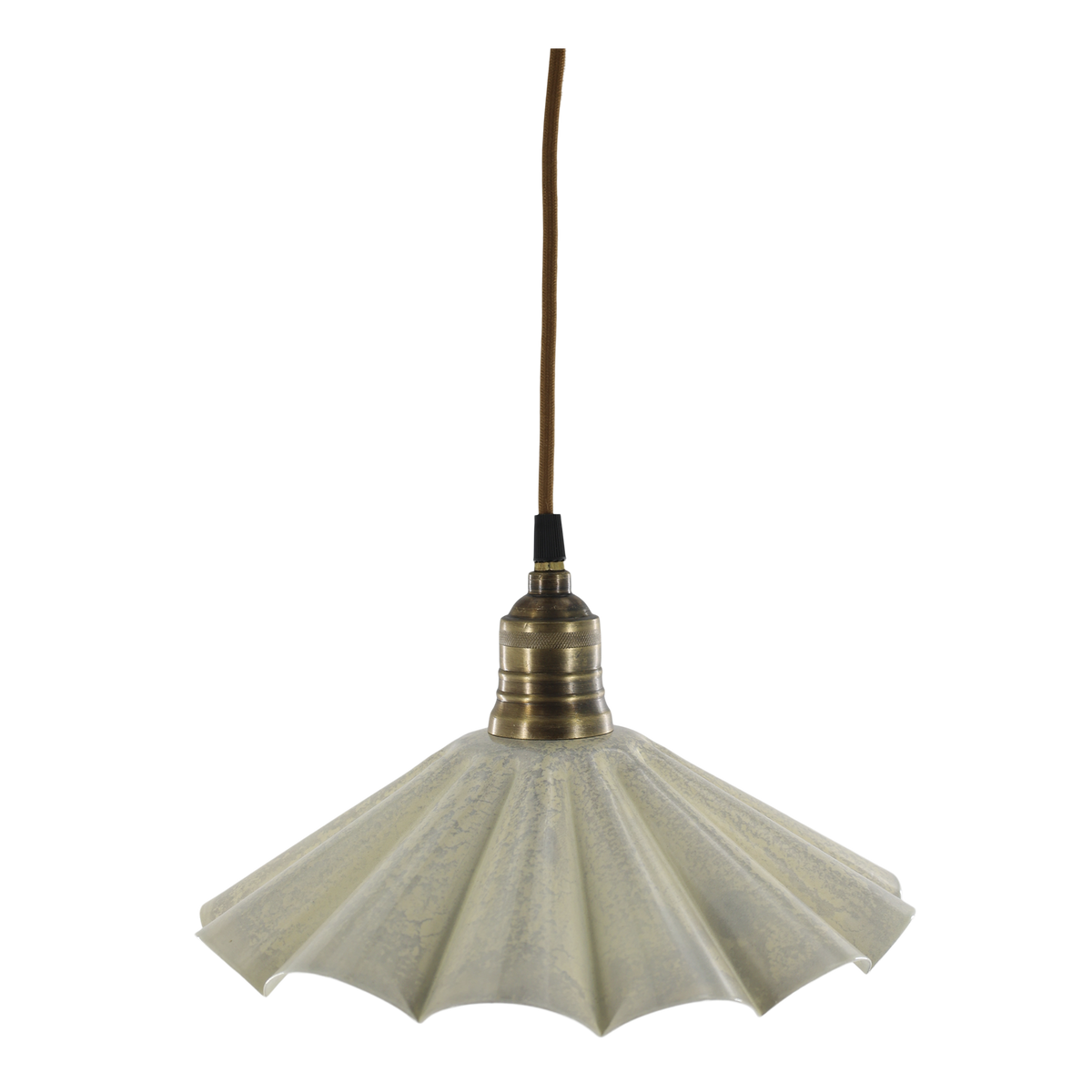 Lunel Emaille-Lampe creme 30 cm Durchmesser