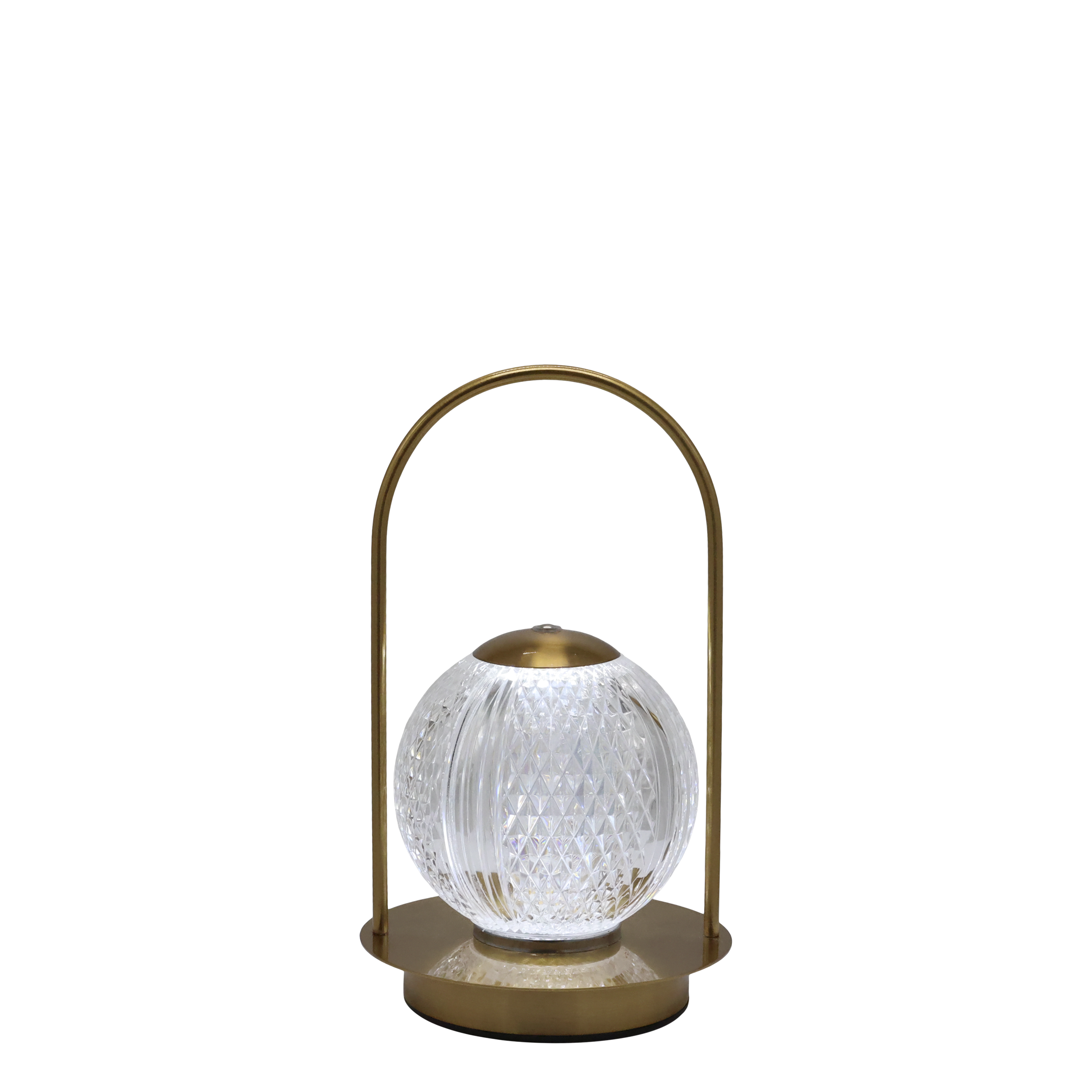 Wiederaufladbare LED-Tischlampe, Antik-Messing, 23 cm