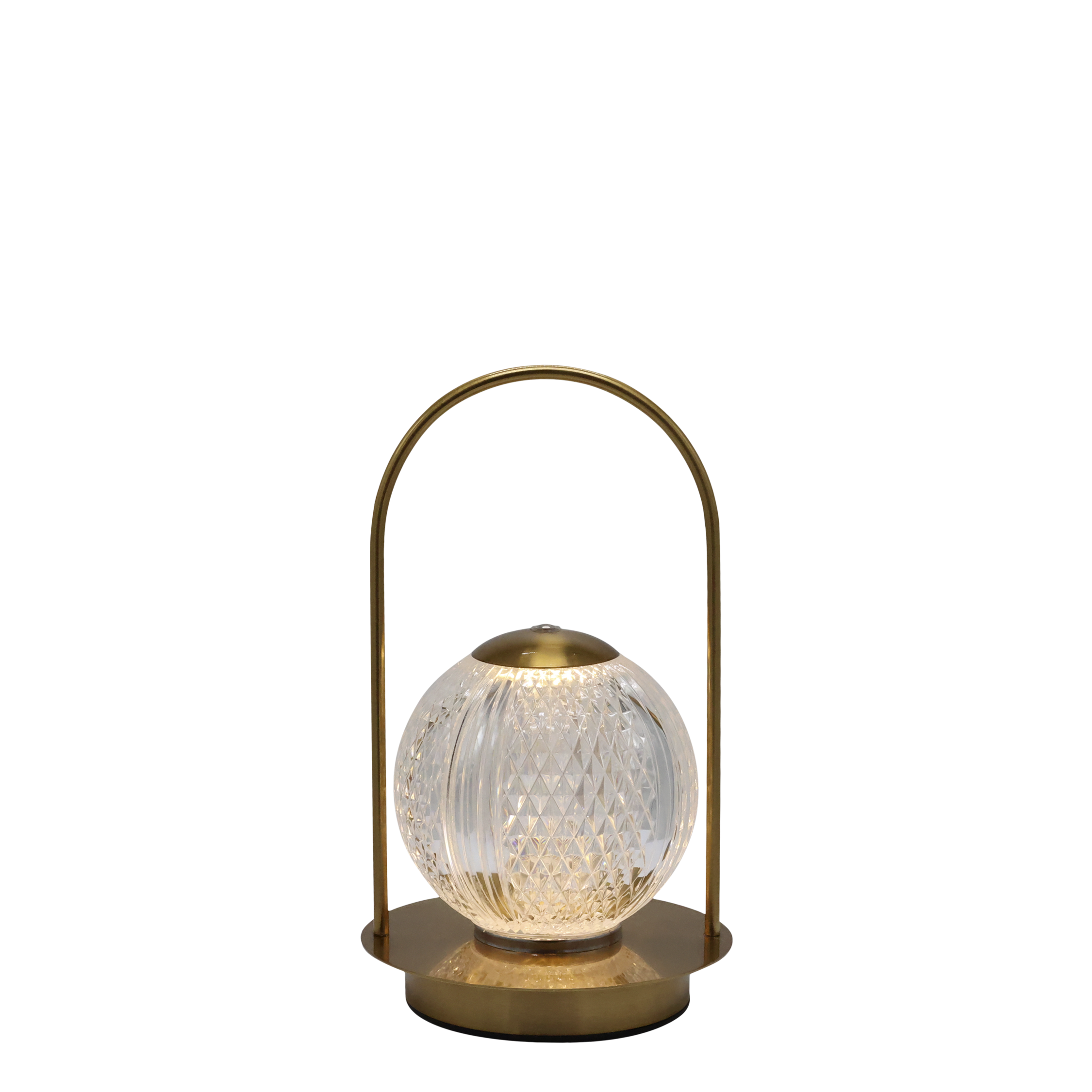Wiederaufladbare LED-Tischlampe, Antik-Messing, 23 cm