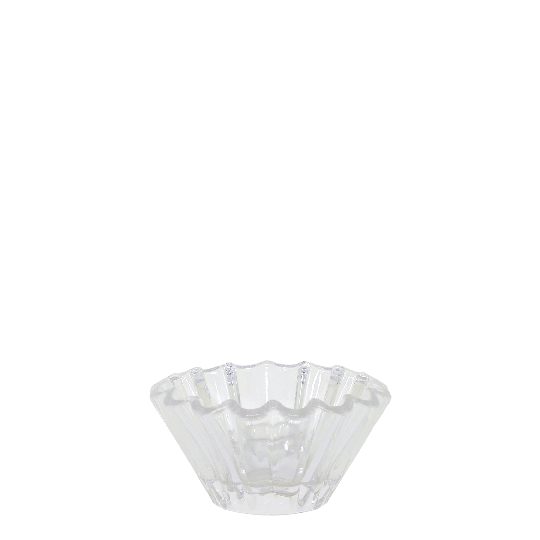 Glas Kerzenständer mit Rillen, 4,5 cm hoch, für Stabkerzen
