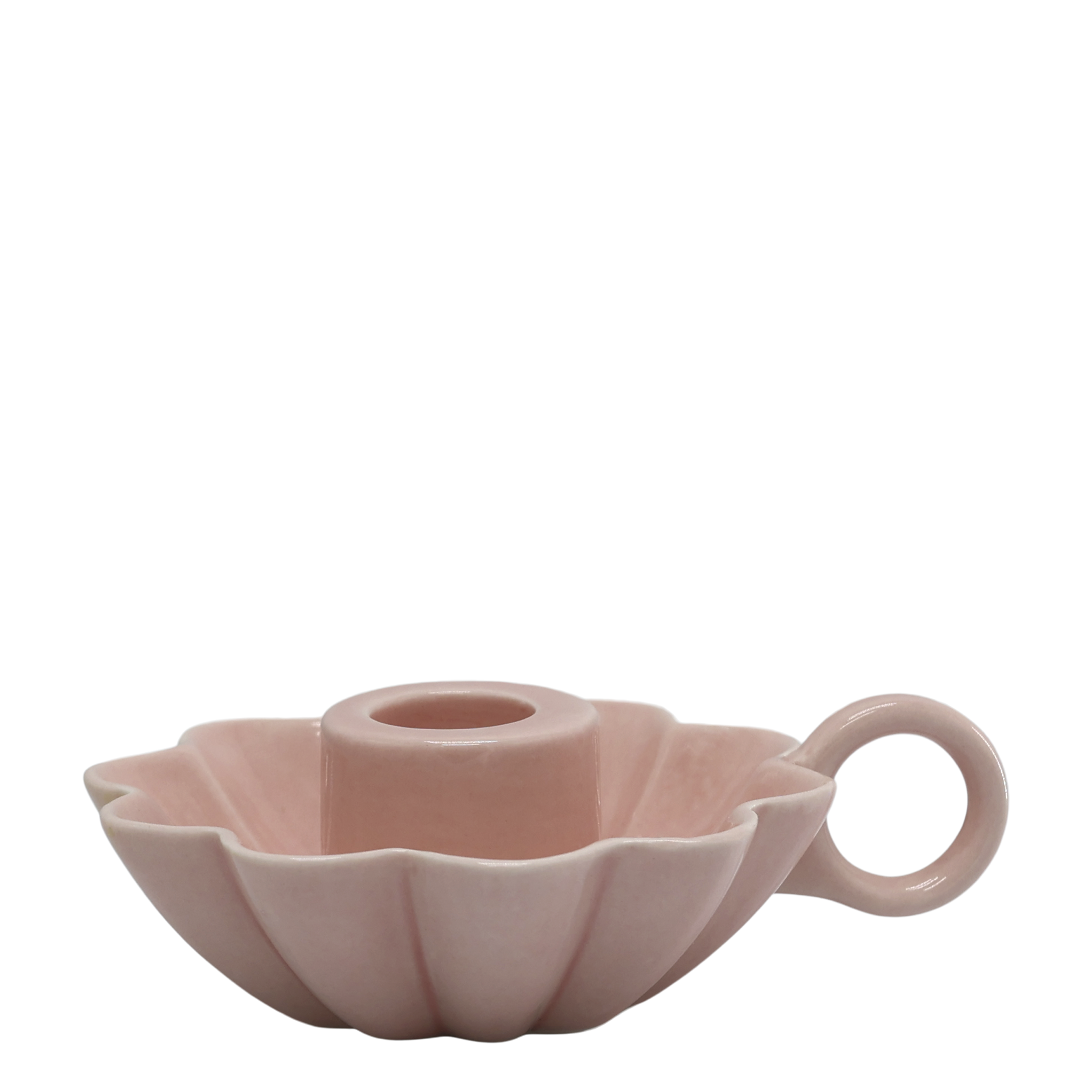 Massy Kammerleuchter aus Steingut, staubig rosa, 10 cm